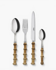 Sabre Paris Panda 24-piece stainless steel cutlery set with bamboo handles Bamboo - Buy now on ShopDecor - Discover the best products by SABRE PARIS design