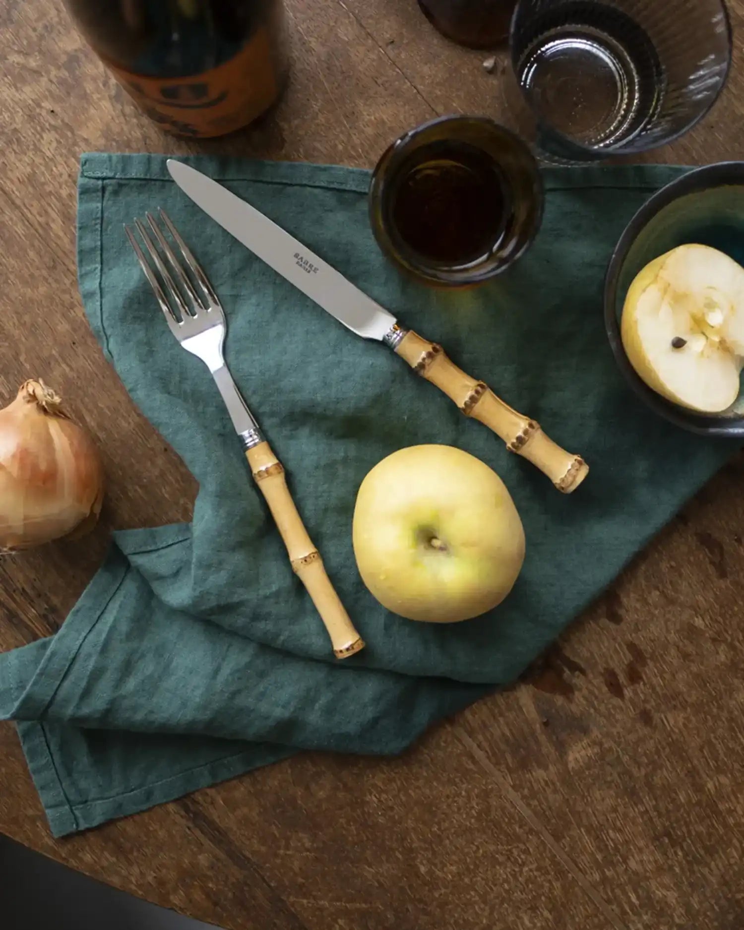 Sabre Paris Panda 5-piece stainless steel cutlery set with bamboo handles - Buy now on ShopDecor - Discover the best products by SABRE PARIS design