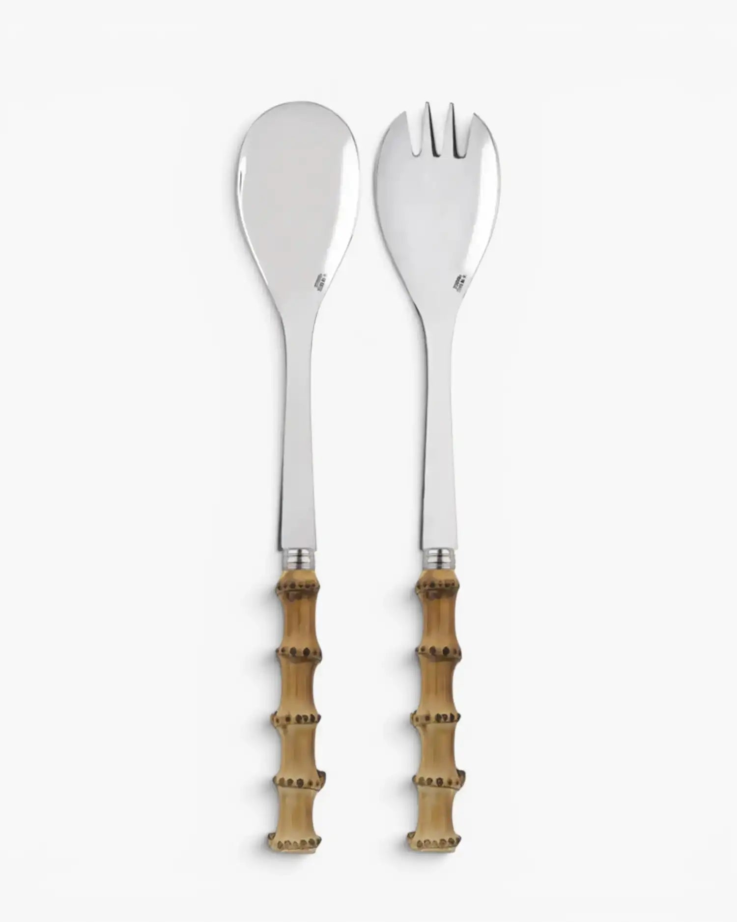 Sabre Paris Panda 2-piece stainless steel salad cutlery set with bamboo handles Bamboo - Buy now on ShopDecor - Discover the best products by SABRE PARIS design