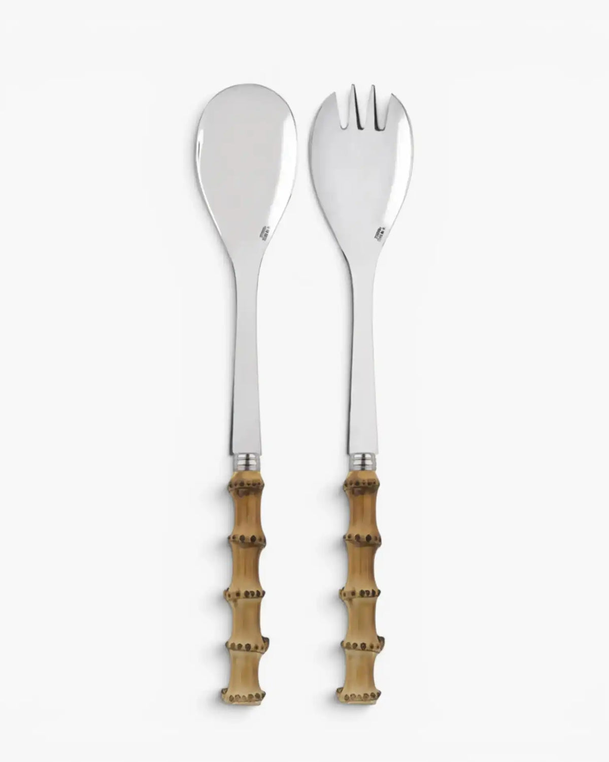 Sabre Paris Panda 2-piece stainless steel salad cutlery set with bamboo handles Bamboo - Buy now on ShopDecor - Discover the best products by SABRE PARIS design