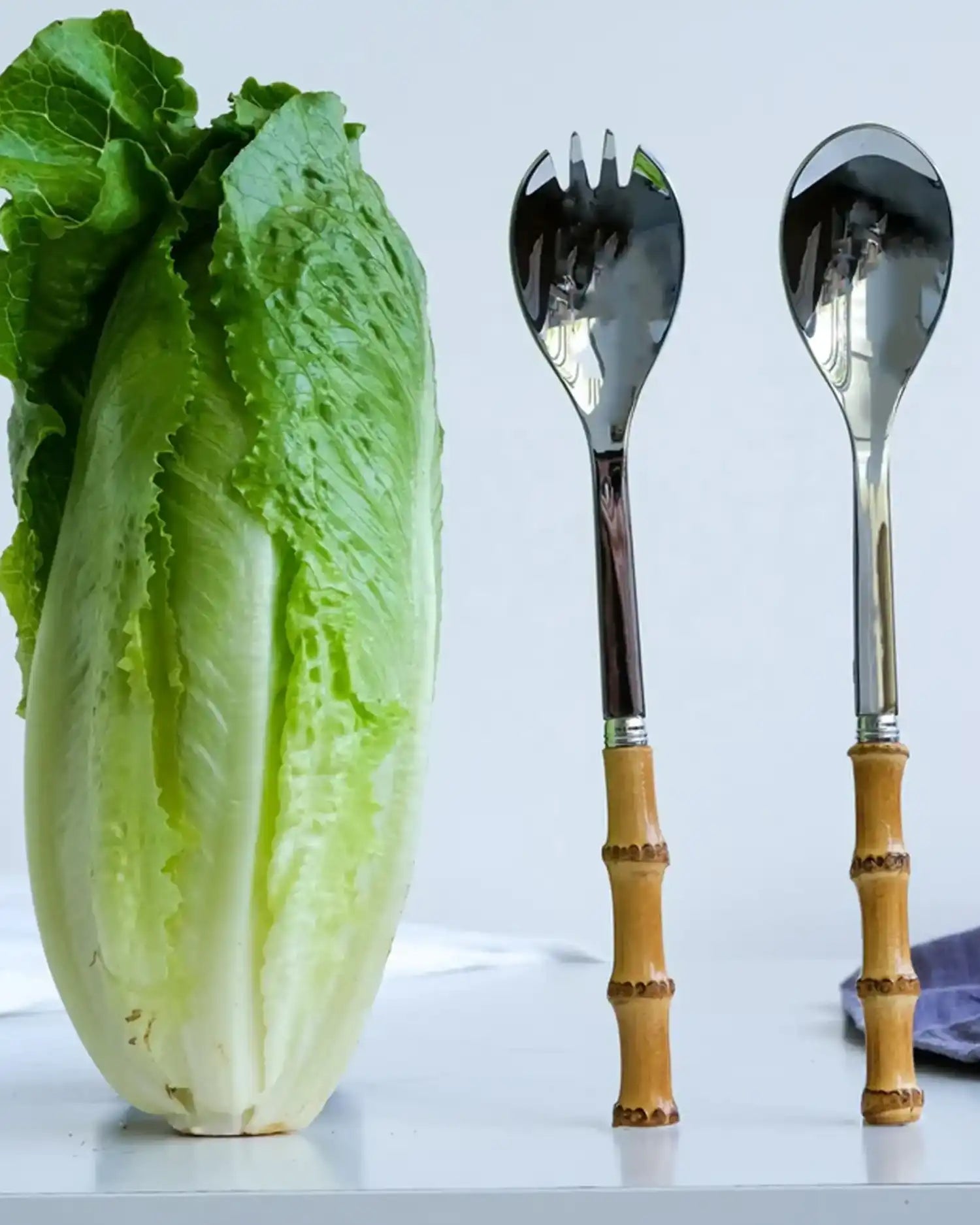 Sabre Paris Panda 2-piece stainless steel salad cutlery set with bamboo handles - Buy now on ShopDecor - Discover the best products by SABRE PARIS design