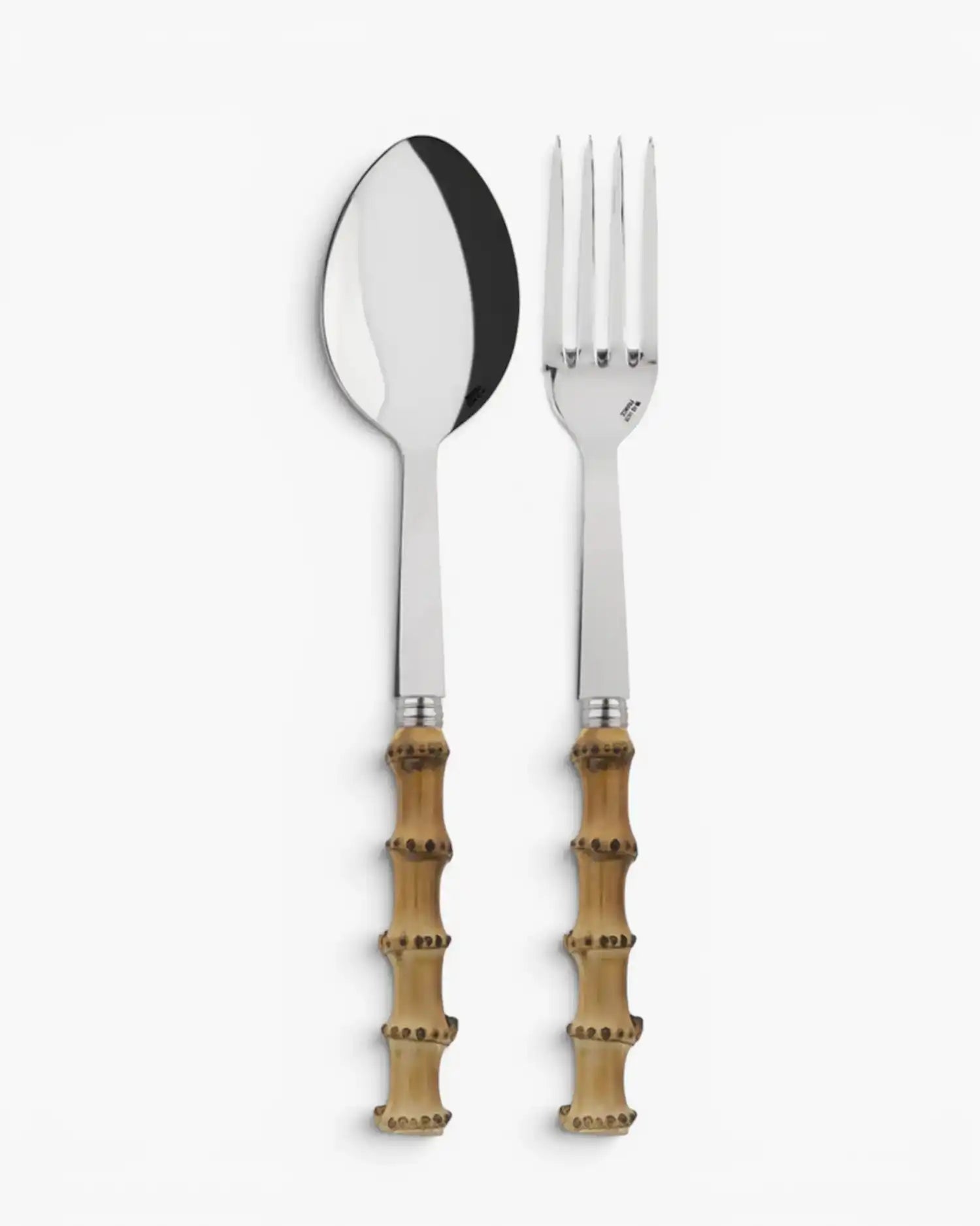 Sabre Paris Panda 2-piece stainless steel serving cutlery set with bamboo handles Bamboo - Buy now on ShopDecor - Discover the best products by SABRE PARIS design