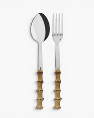 Sabre Paris Panda 2-piece stainless steel serving cutlery set with bamboo handles Bamboo - Buy now on ShopDecor - Discover the best products by SABRE PARIS design