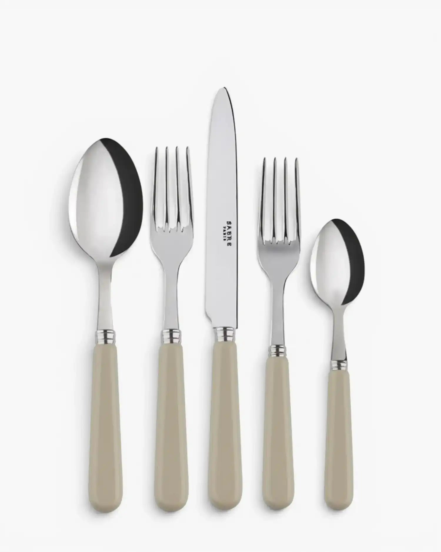 Sabre Paris Pop 5-piece stainless steel cutlery set with acrylic handles Sabre Paris Light Kaki - Buy now on ShopDecor - Discover the best products by SABRE PARIS design