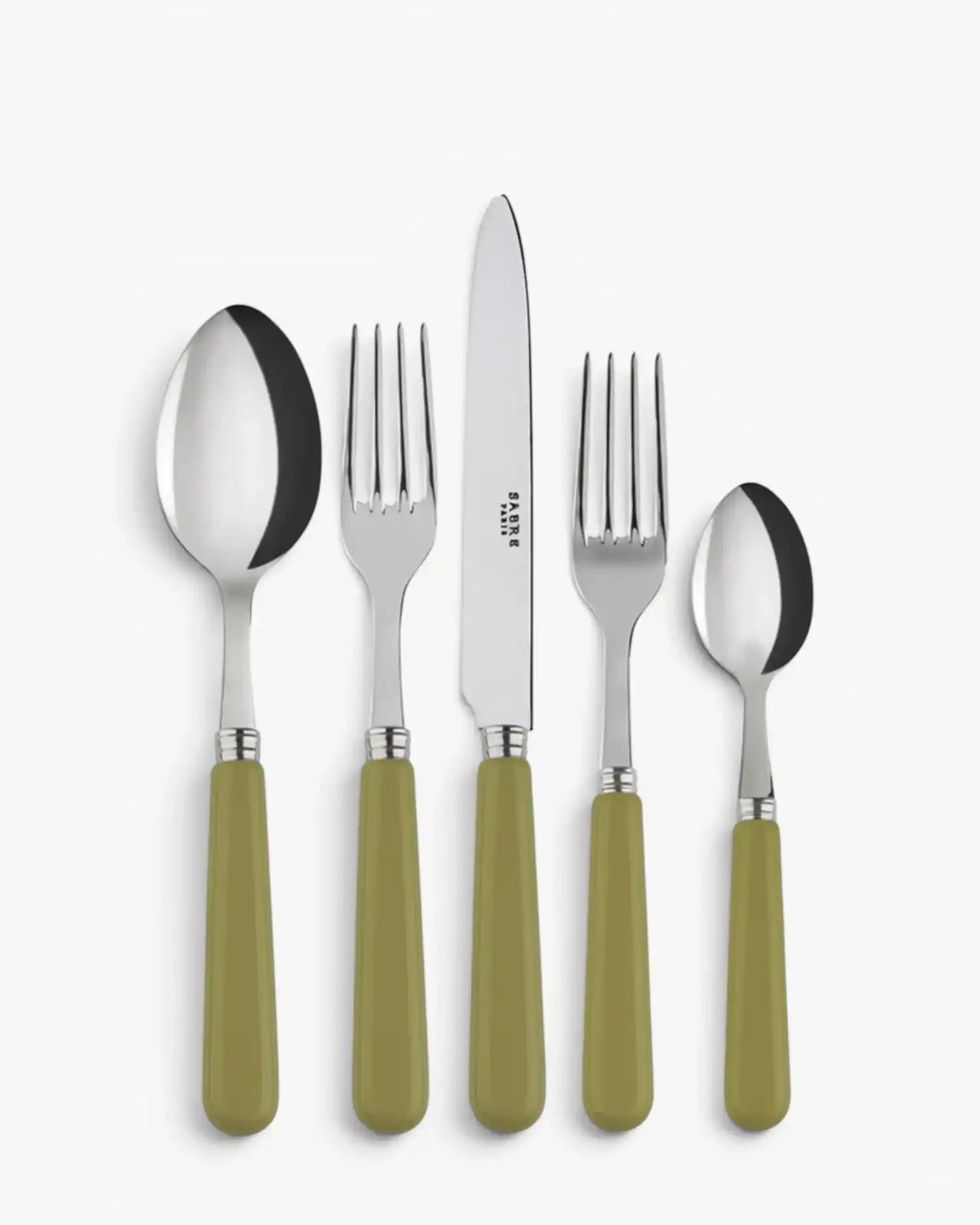 Sabre Paris Pop 5-piece stainless steel cutlery set with acrylic handles Sabre Paris Sage Green - Buy now on ShopDecor - Discover the best products by SABRE PARIS design