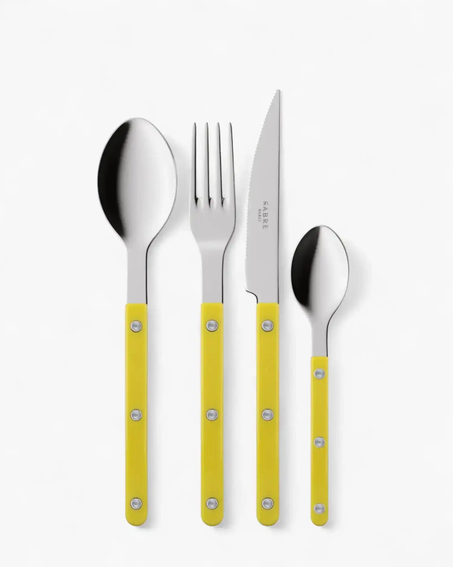 Sabre Paris Bistrot Shiny 24-piece stainless steel cutlery set with nylon handles Sabre Paris Yellow - Buy now on ShopDecor - Discover the best products by SABRE PARIS design