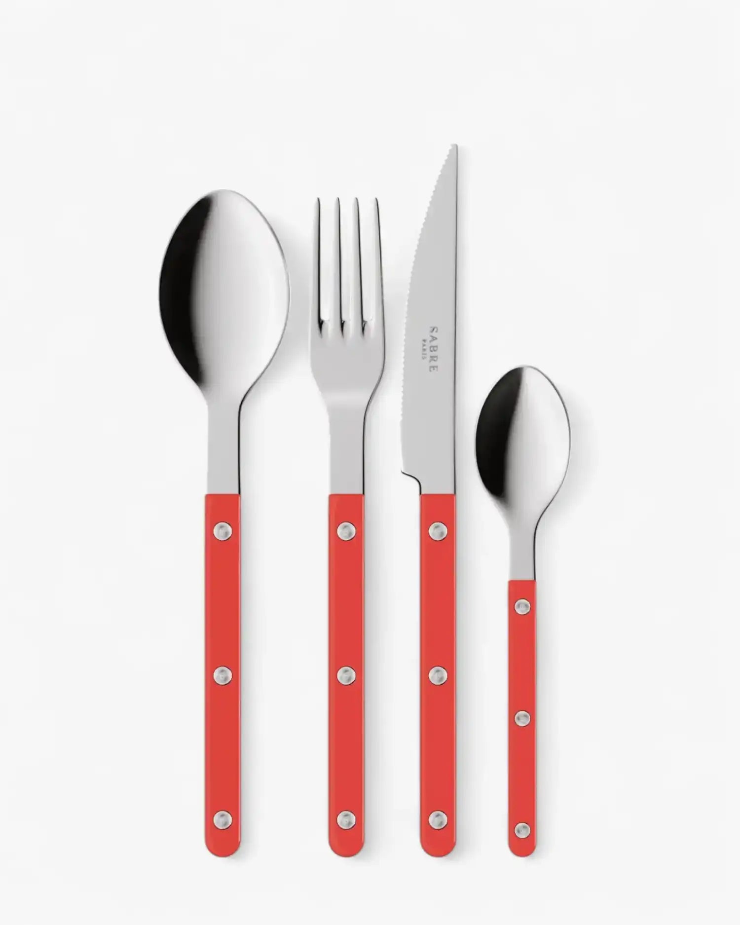 Sabre Paris Bistrot Shiny 24-piece stainless steel cutlery set with nylon handles Sabre Paris Red - Buy now on ShopDecor - Discover the best products by SABRE PARIS design