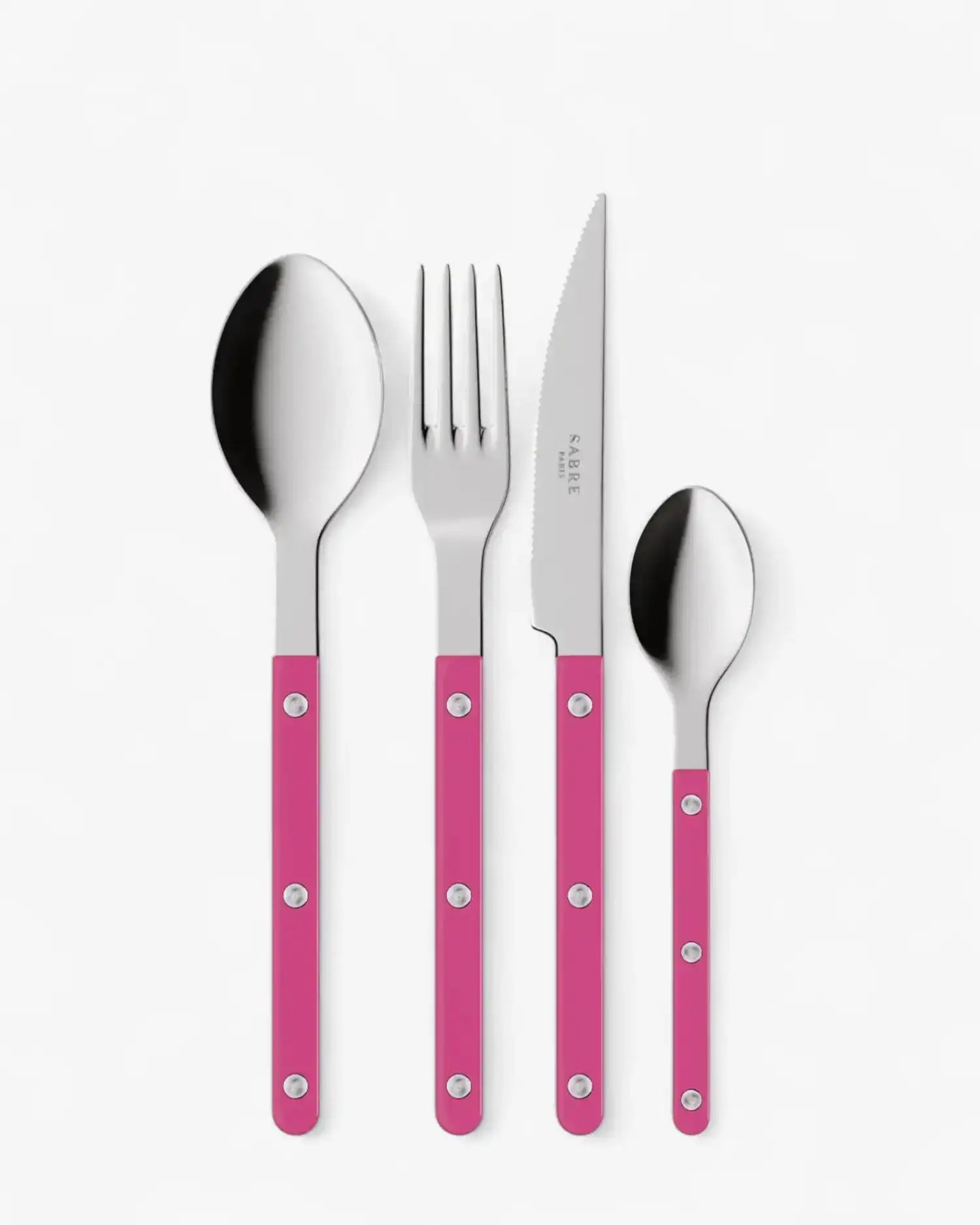 Sabre Paris Bistrot Shiny 24-piece stainless steel cutlery set with nylon handles Sabre Paris Raspberry - Buy now on ShopDecor - Discover the best products by SABRE PARIS design
