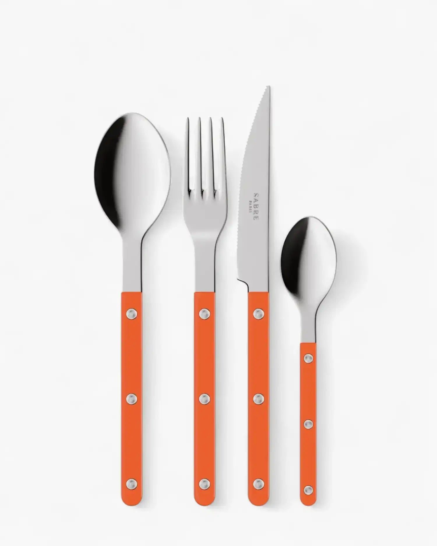 Sabre Paris Bistrot Shiny 24-piece stainless steel cutlery set with nylon handles Sabre Paris Orange - Buy now on ShopDecor - Discover the best products by SABRE PARIS design