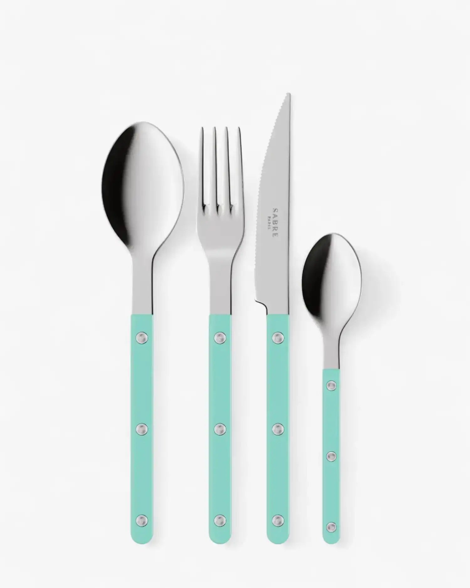 Sabre Paris Bistrot Shiny 24-piece stainless steel cutlery set with nylon handles Sabre Paris Turquoise - Buy now on ShopDecor - Discover the best products by SABRE PARIS design