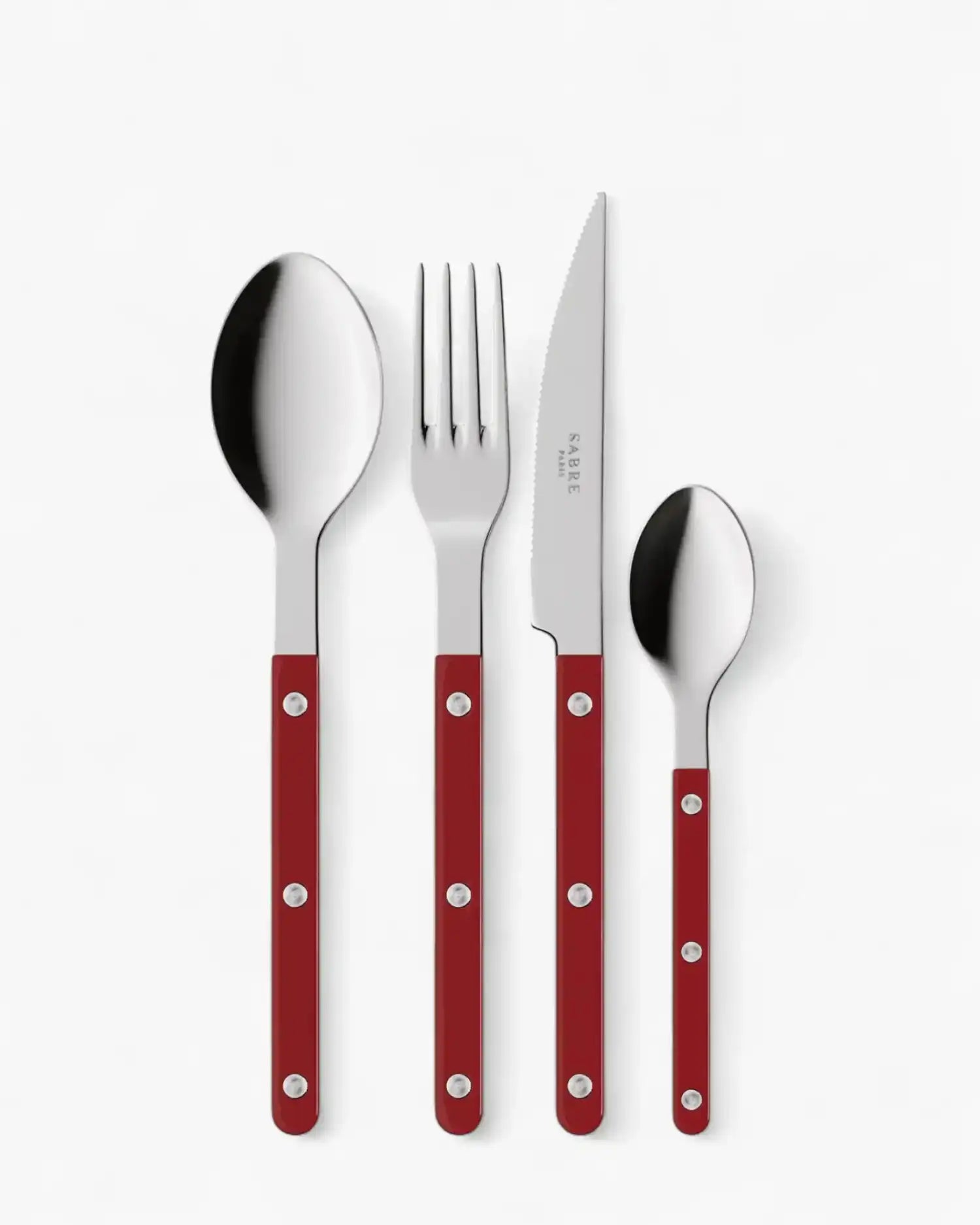 Sabre Paris Bistrot Shiny 24-piece stainless steel cutlery set with nylon handles Sabre Paris Burgundy - Buy now on ShopDecor - Discover the best products by SABRE PARIS design