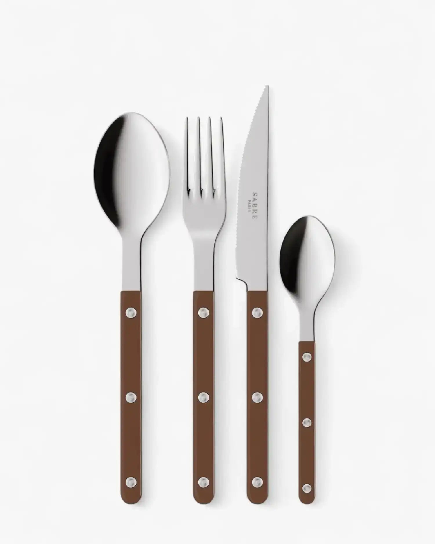 Sabre Paris Bistrot Shiny 24-piece stainless steel cutlery set with nylon handles Sabre Paris Chocolate - Buy now on ShopDecor - Discover the best products by SABRE PARIS design