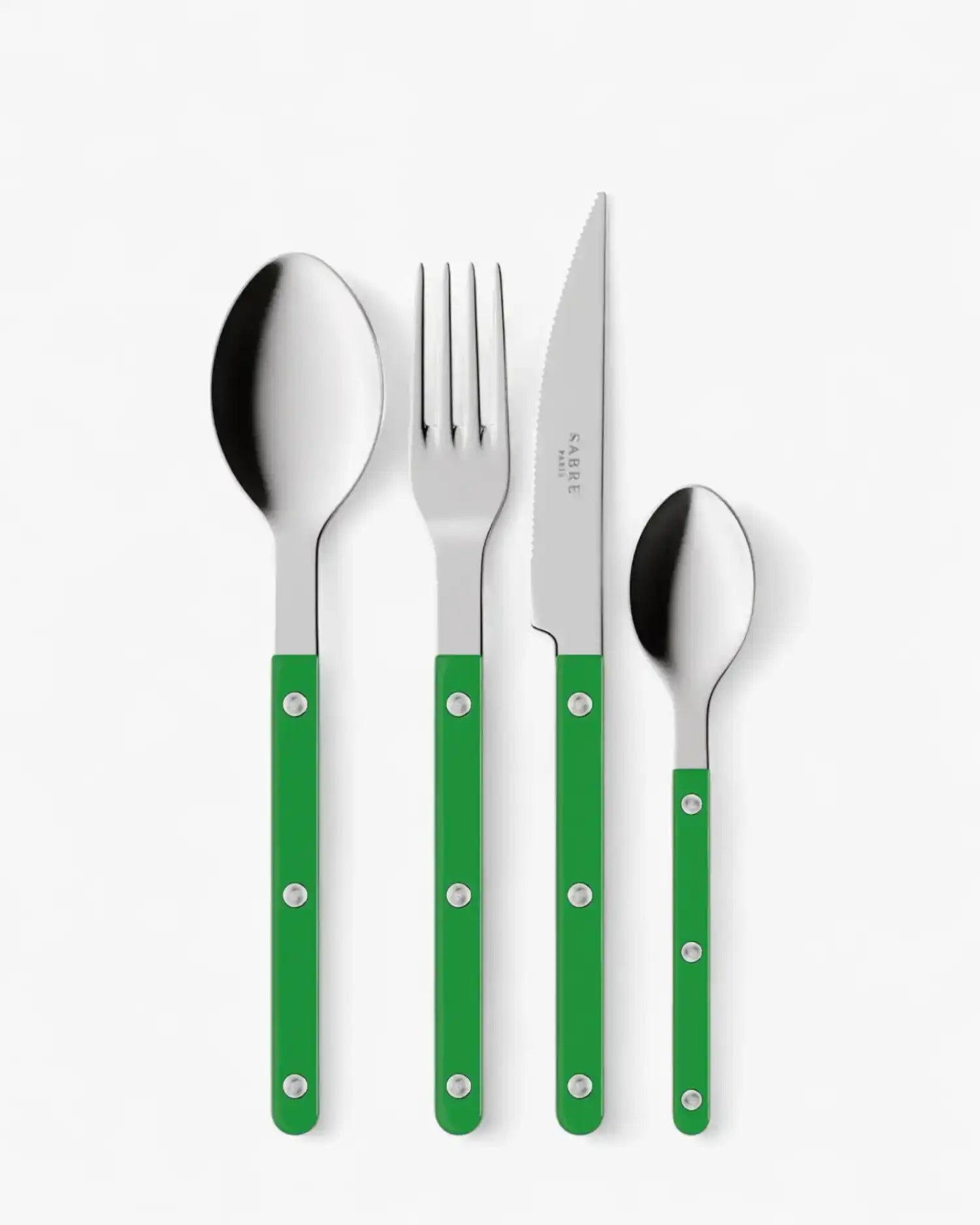 Sabre Paris Bistrot Shiny 24-piece stainless steel cutlery set with nylon handles Sabre Paris Garden Green - Buy now on ShopDecor - Discover the best products by SABRE PARIS design