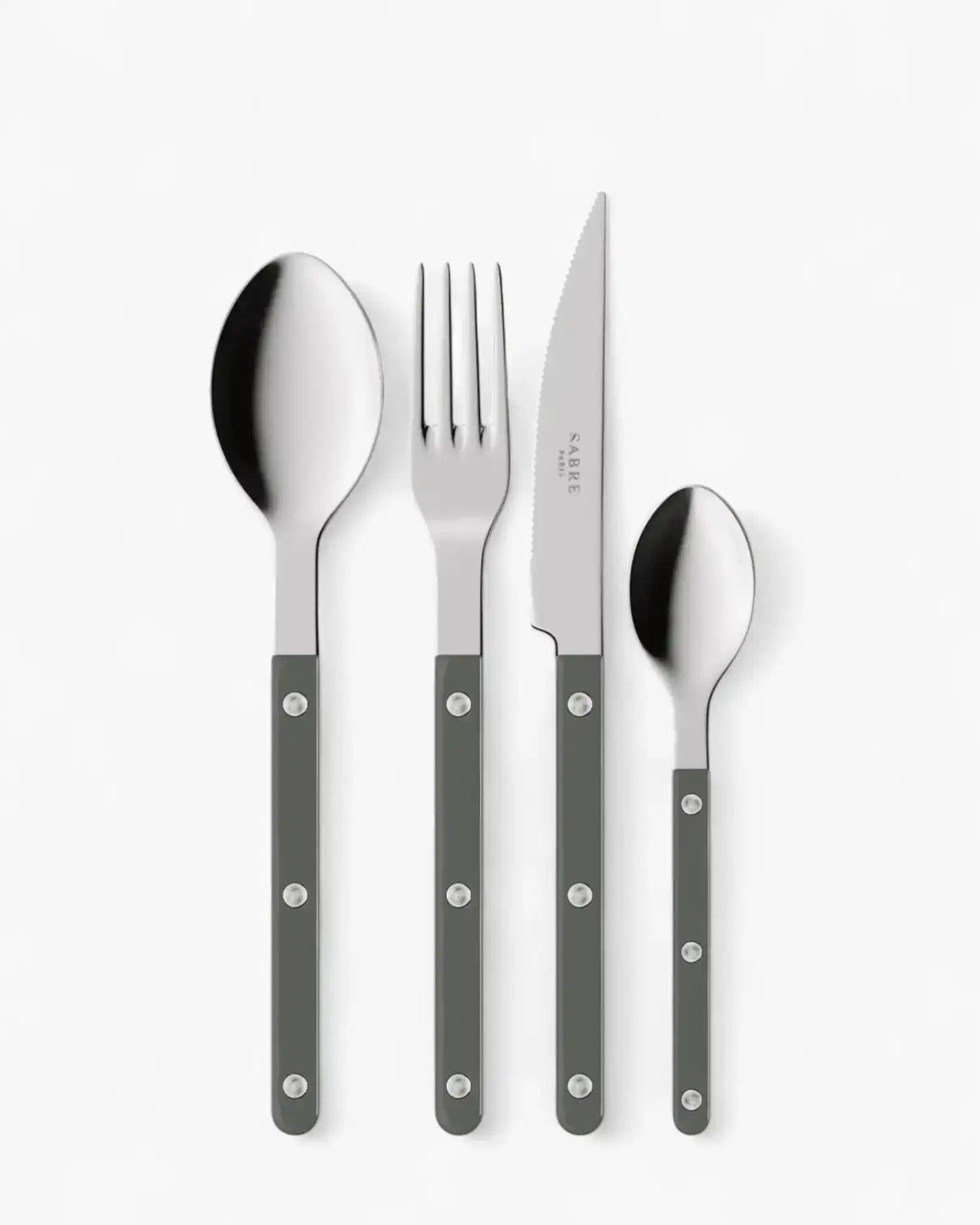 Sabre Paris Bistrot Shiny 24-piece stainless steel cutlery set with nylon handles Sabre Paris Dark Grey - Buy now on ShopDecor - Discover the best products by SABRE PARIS design