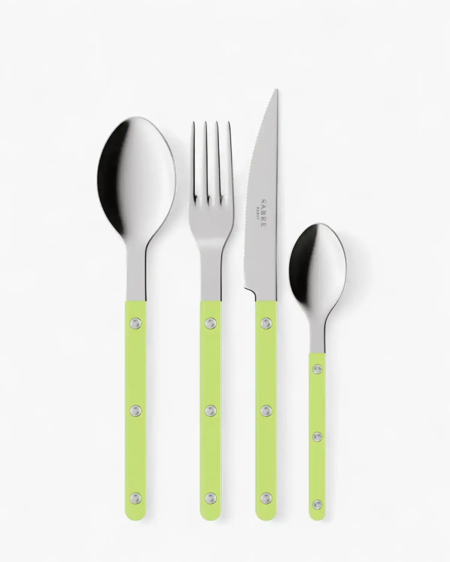 Sabre Paris Bistrot Shiny 24-piece stainless steel cutlery set with nylon handles Sabre Paris Lime - Buy now on ShopDecor - Discover the best products by SABRE PARIS design