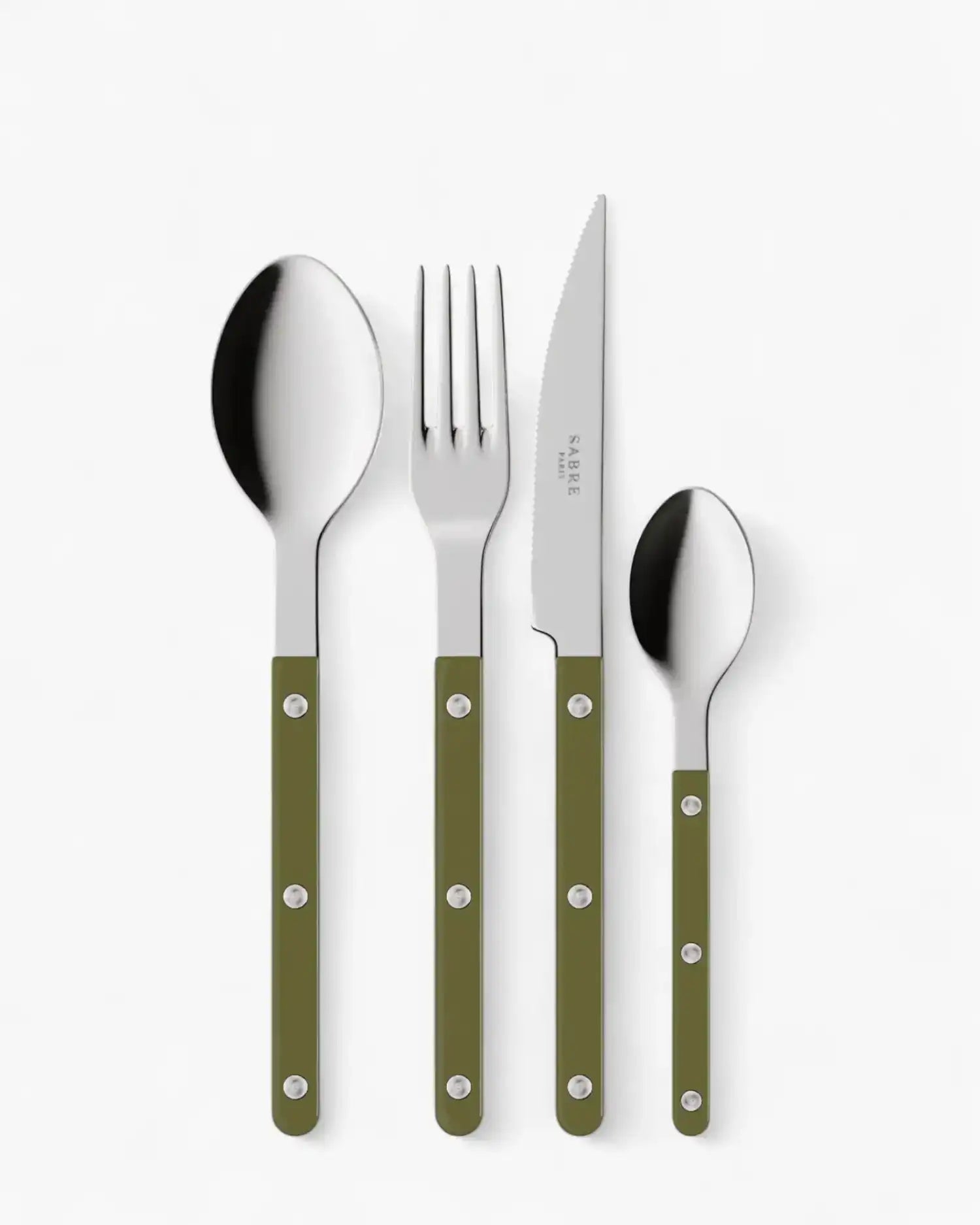 Sabre Paris Bistrot Shiny 24-piece stainless steel cutlery set with nylon handles Sabre Paris Green Fern - Buy now on ShopDecor - Discover the best products by SABRE PARIS design
