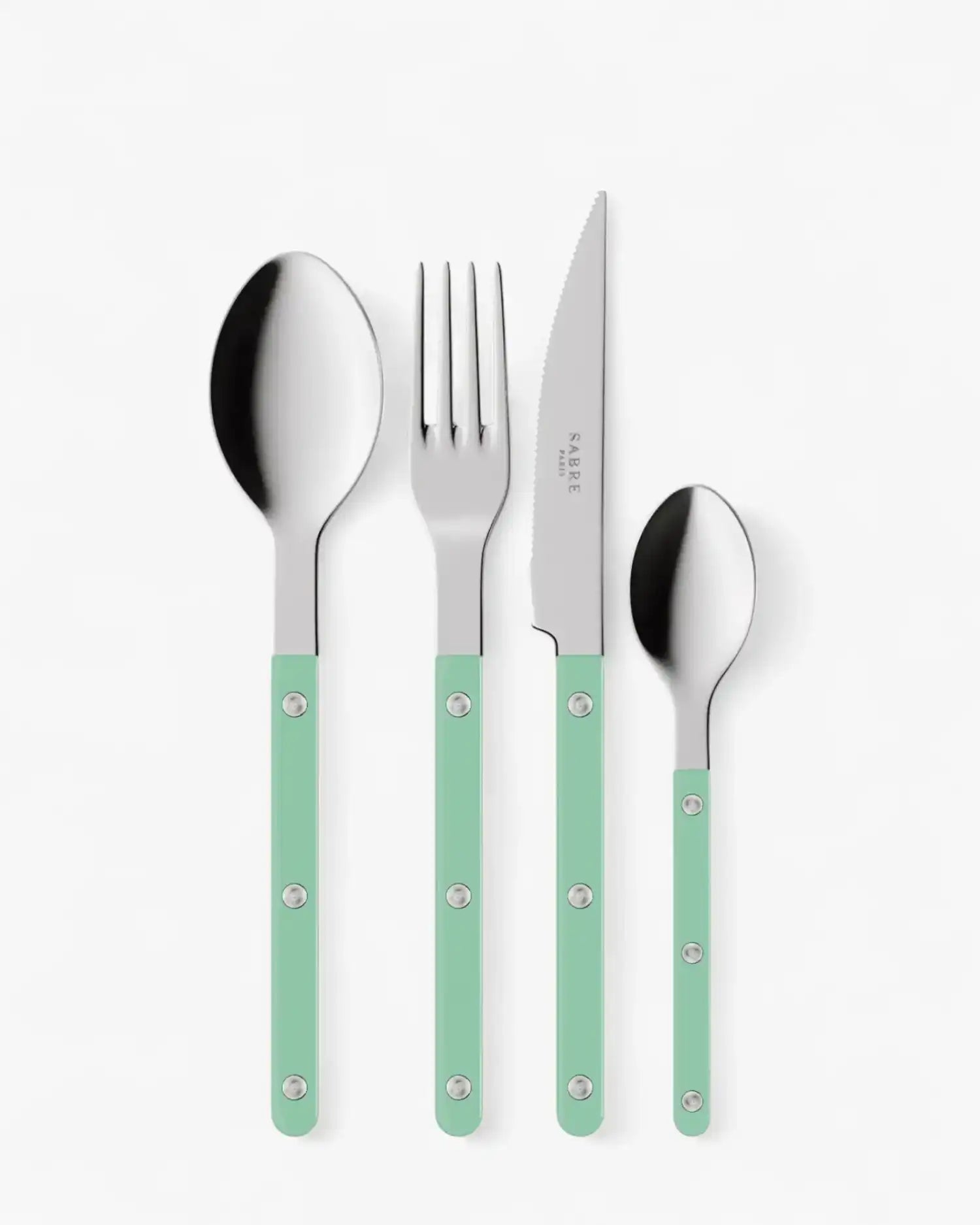 Sabre Paris Bistrot Shiny 24-piece stainless steel cutlery set with nylon handles Sabre Paris Pastel Green - Buy now on ShopDecor - Discover the best products by SABRE PARIS design