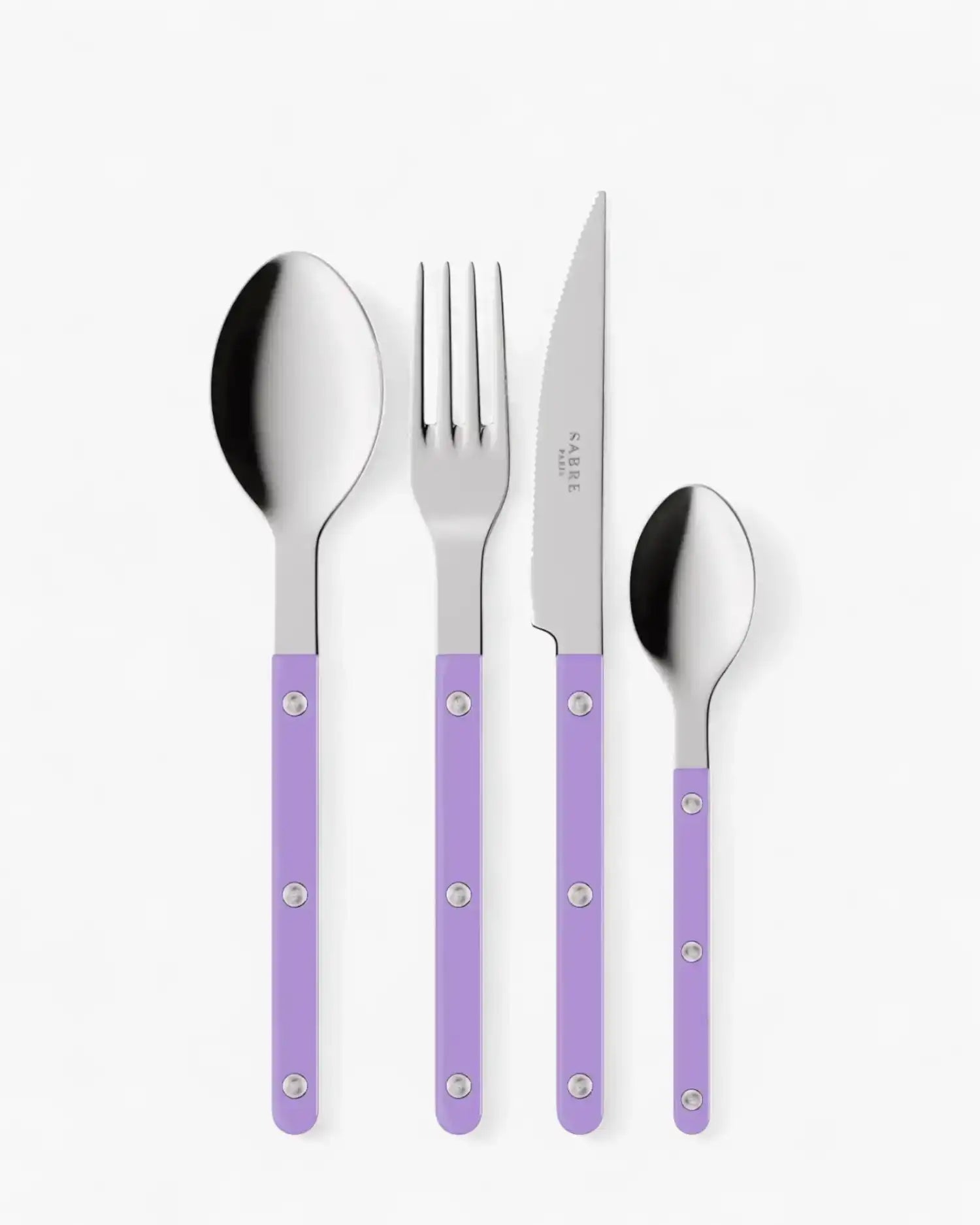 Sabre Paris Bistrot Shiny 24-piece stainless steel cutlery set with nylon handles Sabre Paris Light Purple - Buy now on ShopDecor - Discover the best products by SABRE PARIS design