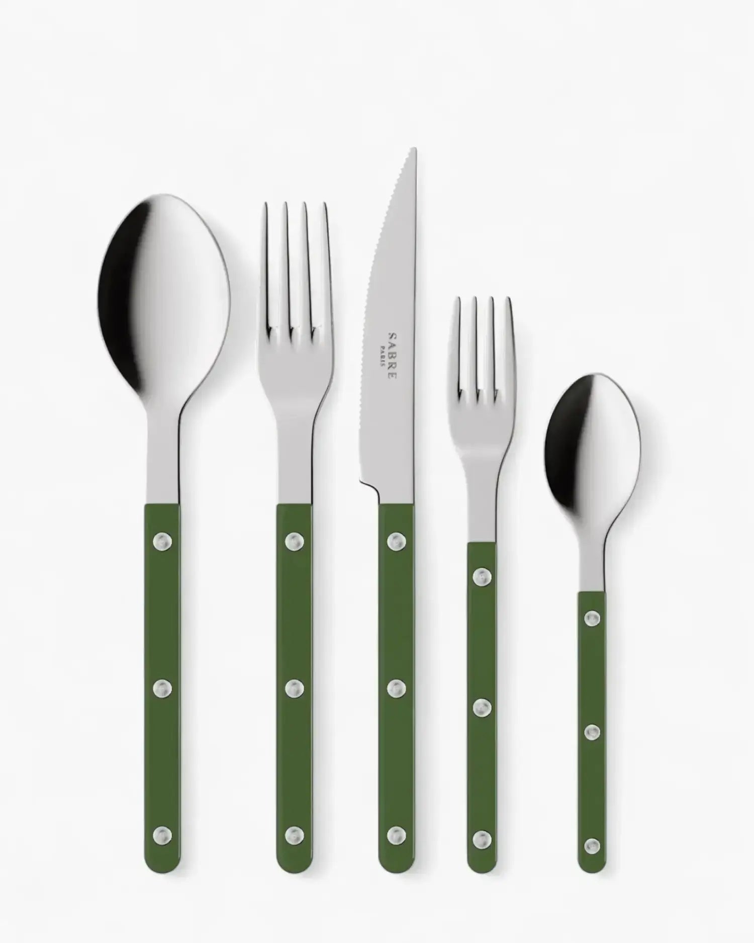Sabre Paris Bistrot Shiny 5-piece stainless steel cutlery set with nylon handles Sabre Paris Green - Buy now on ShopDecor - Discover the best products by SABRE PARIS design