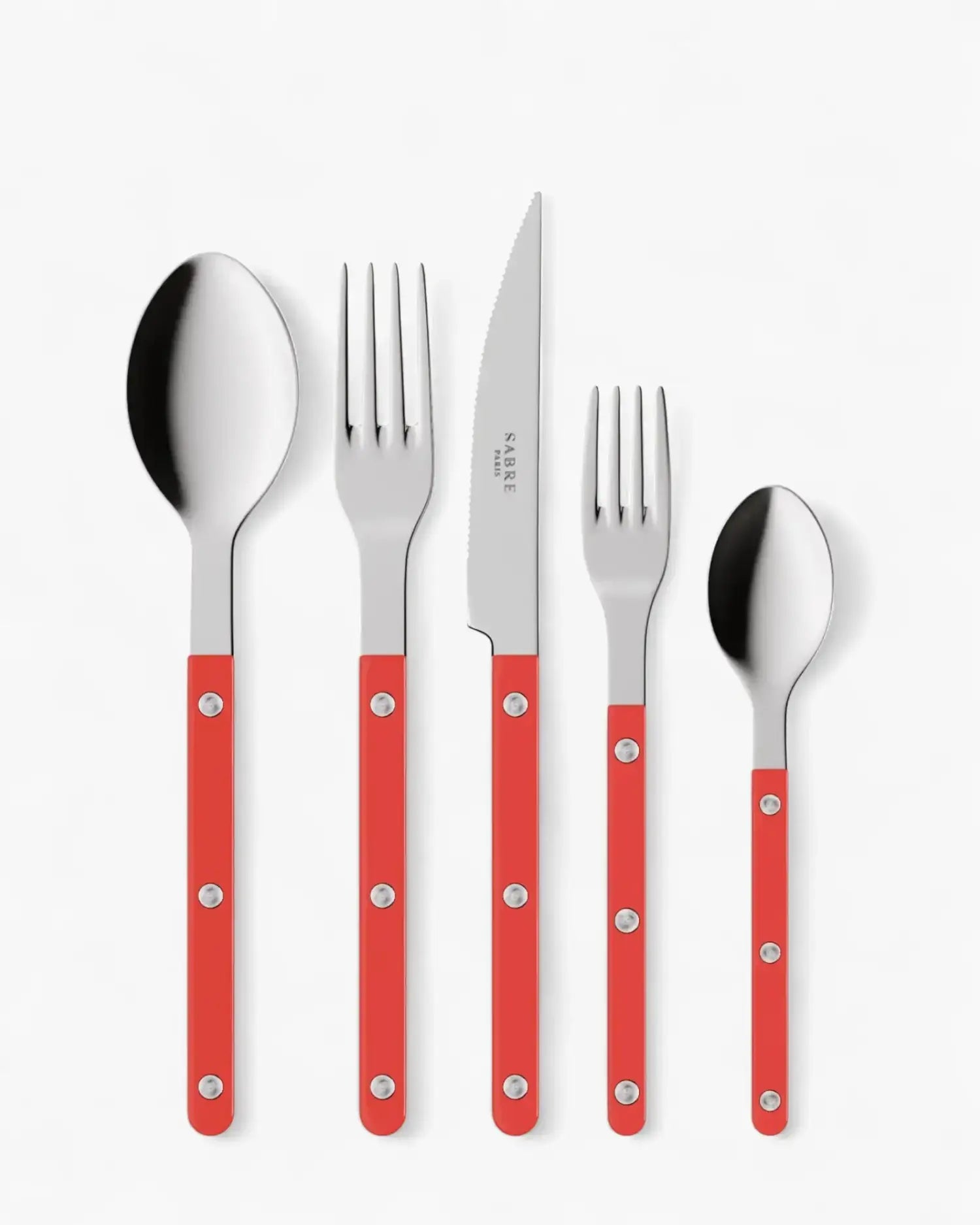 Sabre Paris Bistrot Shiny 5-piece stainless steel cutlery set with nylon handles Sabre Paris Red - Buy now on ShopDecor - Discover the best products by SABRE PARIS design