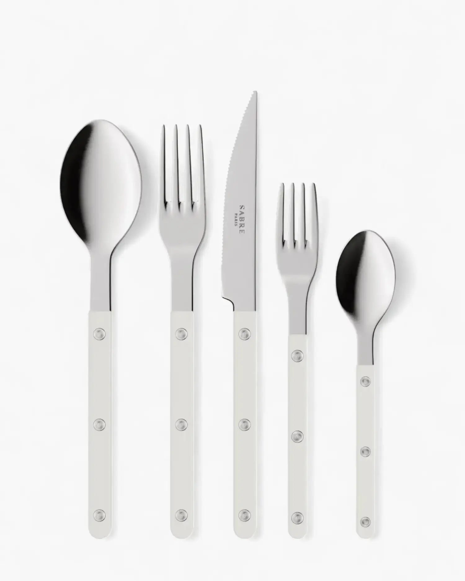 Sabre Paris Bistrot Shiny 5-piece stainless steel cutlery set with nylon handles Sabre Paris White - Buy now on ShopDecor - Discover the best products by SABRE PARIS design