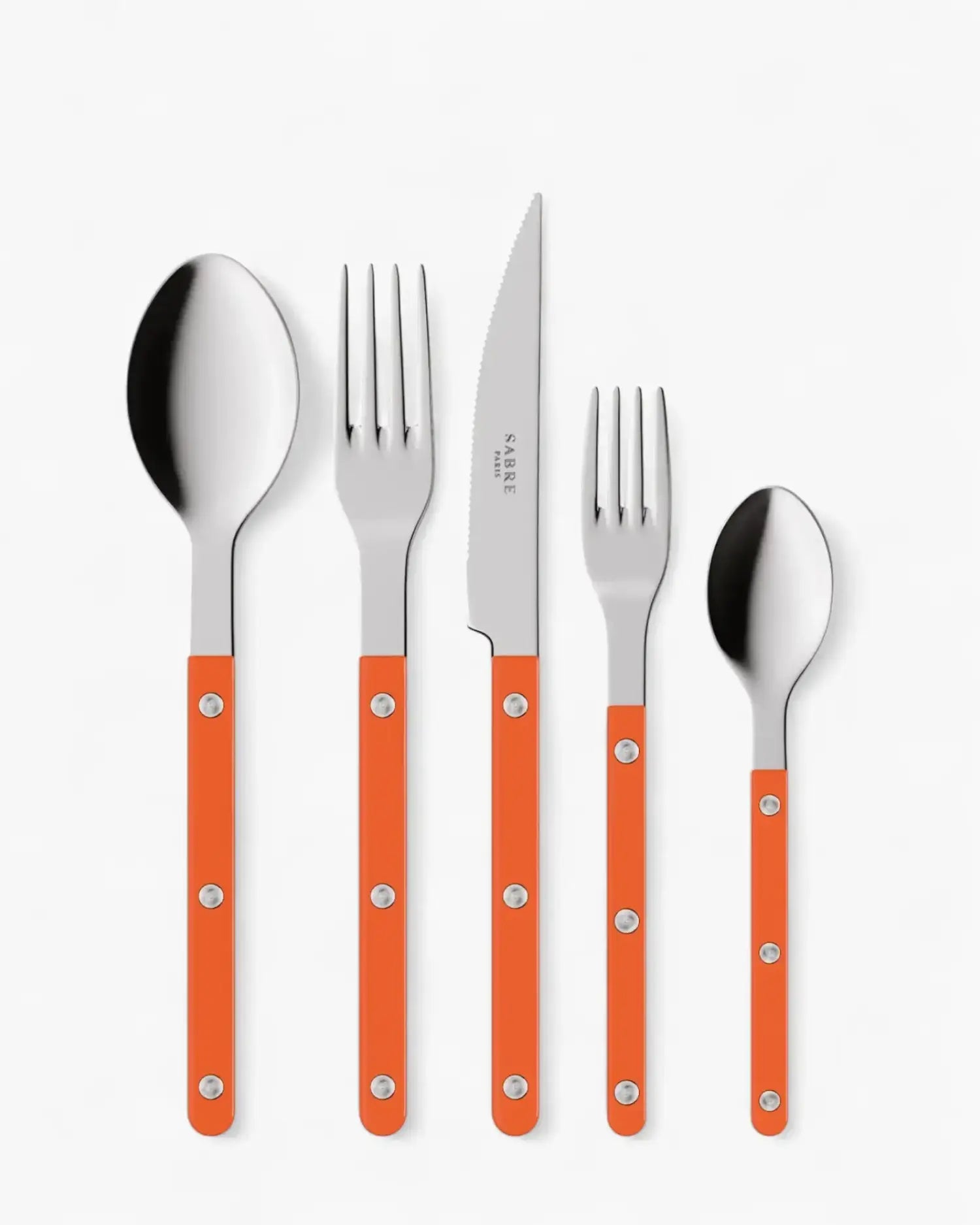 Sabre Paris Bistrot Shiny 5-piece stainless steel cutlery set with nylon handles Sabre Paris Orange - Buy now on ShopDecor - Discover the best products by SABRE PARIS design