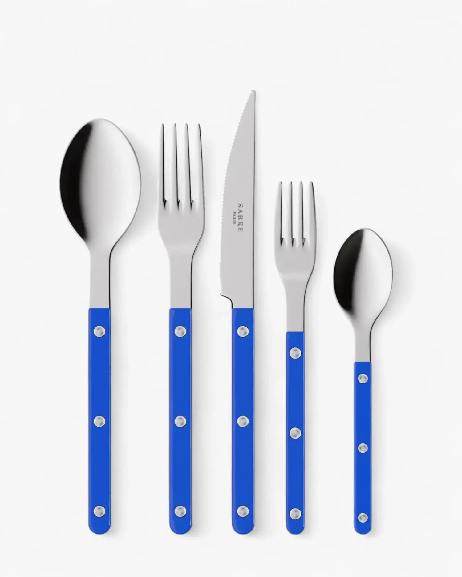 Sabre Paris Bistrot Shiny 5-piece stainless steel cutlery set with nylon handles Sabre Paris Lapis Blue - Buy now on ShopDecor - Discover the best products by SABRE PARIS design