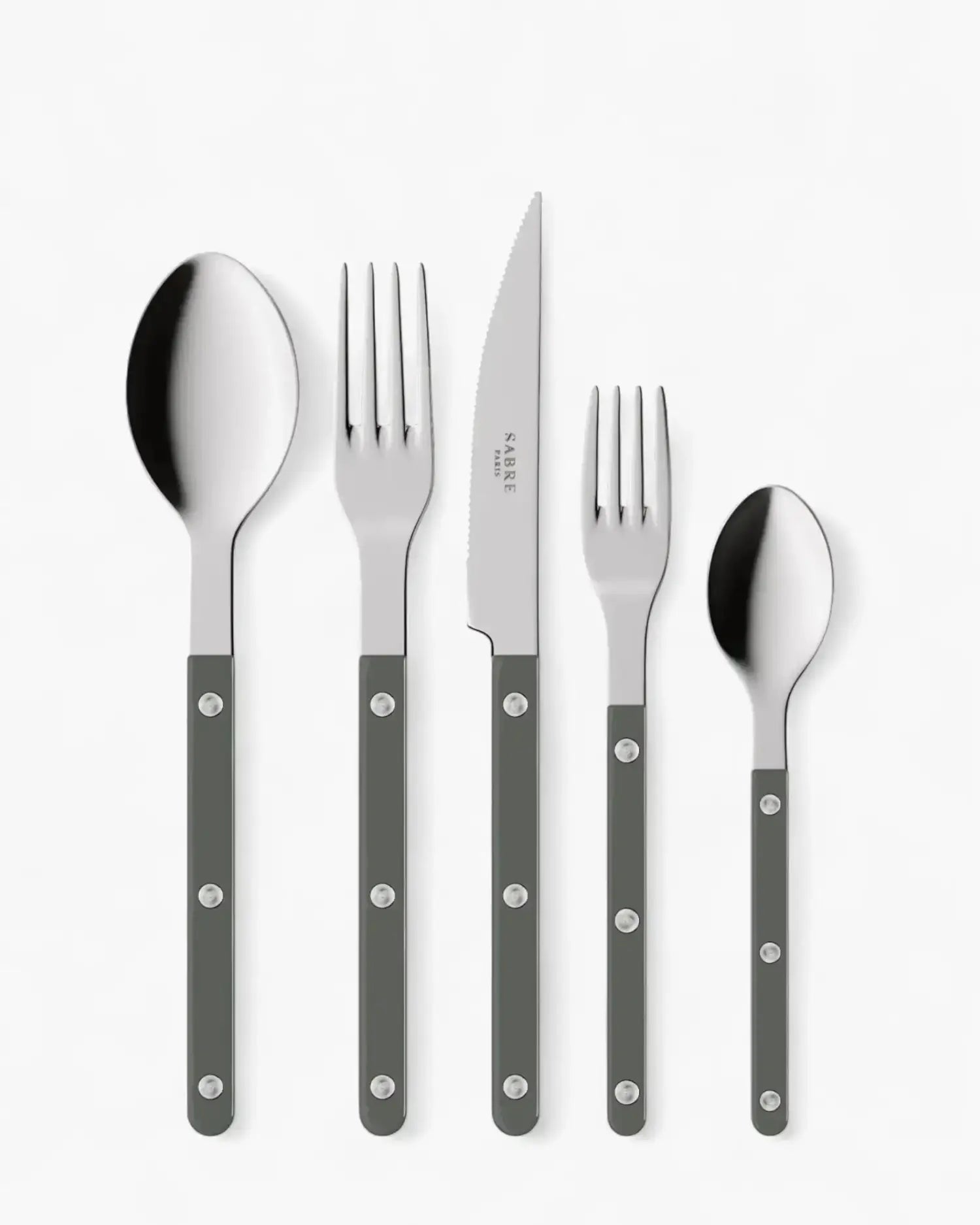 Sabre Paris Bistrot Shiny 5-piece stainless steel cutlery set with nylon handles Sabre Paris Dark Grey - Buy now on ShopDecor - Discover the best products by SABRE PARIS design