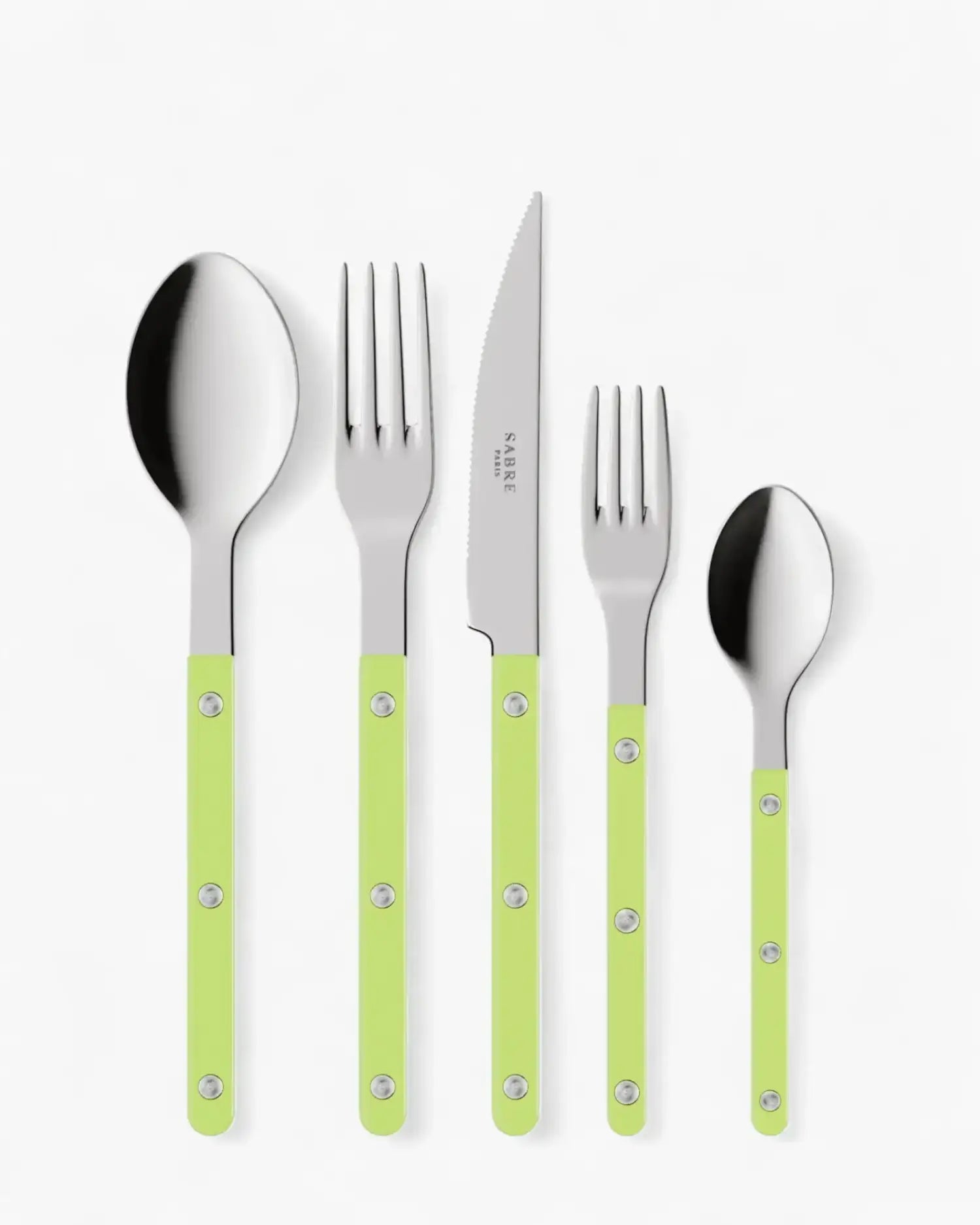 Sabre Paris Bistrot Shiny 5-piece stainless steel cutlery set with nylon handles Sabre Paris Lime - Buy now on ShopDecor - Discover the best products by SABRE PARIS design