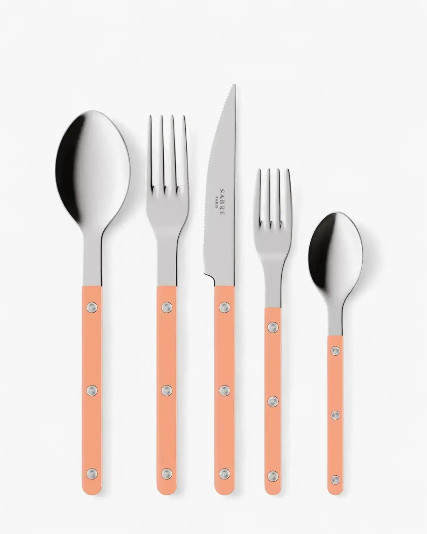 Sabre Paris Bistrot Shiny 5-piece stainless steel cutlery set with nylon handles Sabre Paris Nude Pink - Buy now on ShopDecor - Discover the best products by SABRE PARIS design