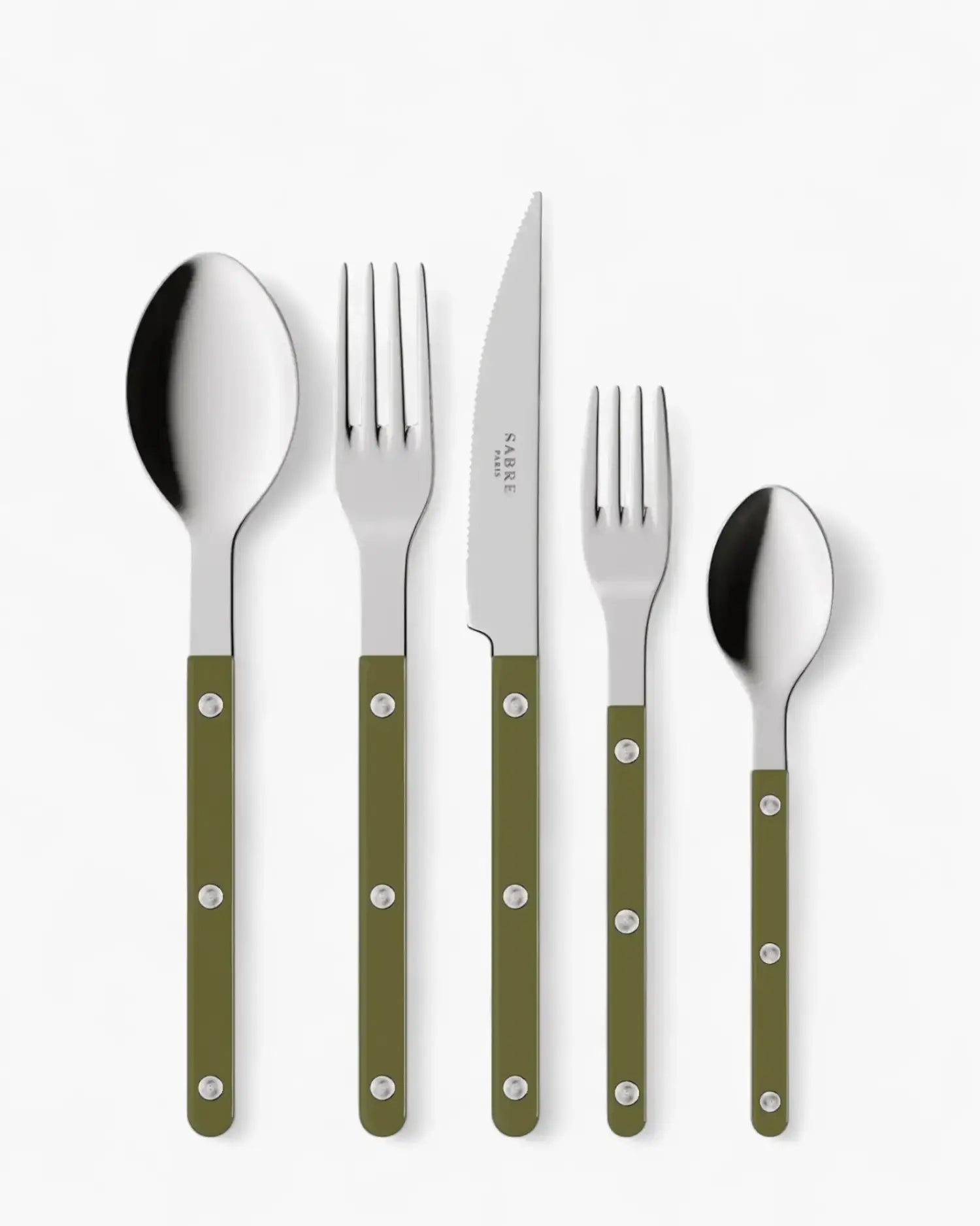 Sabre Paris Bistrot Shiny 5-piece stainless steel cutlery set with nylon handles Sabre Paris Green Fern - Buy now on ShopDecor - Discover the best products by SABRE PARIS design