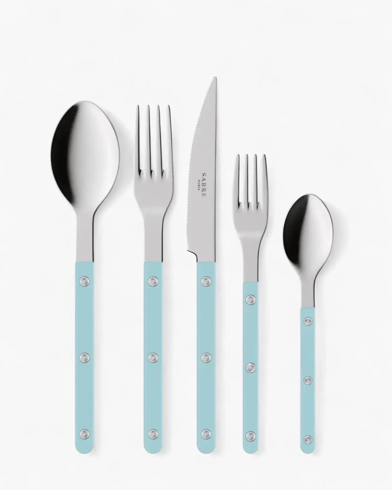 Sabre Paris Bistrot Shiny 5-piece stainless steel cutlery set with nylon handles Sabre Paris Pastel Blue - Buy now on ShopDecor - Discover the best products by SABRE PARIS design