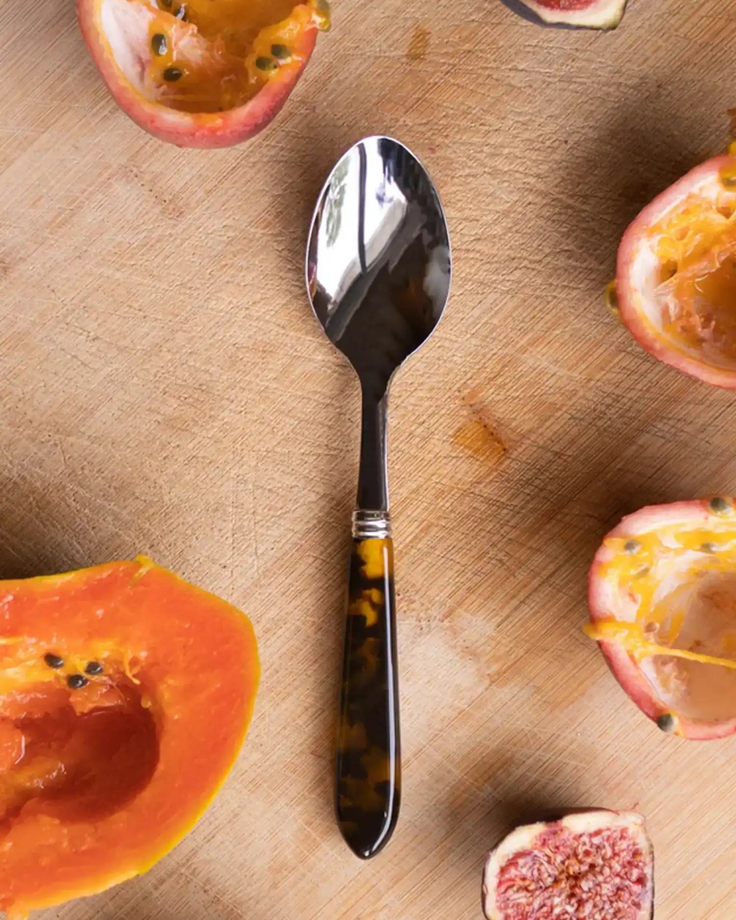 Sabre Paris Tortoise stainless steel dessert spoon with acrylic handle - Buy now on ShopDecor - Discover the best products by SABRE PARIS design