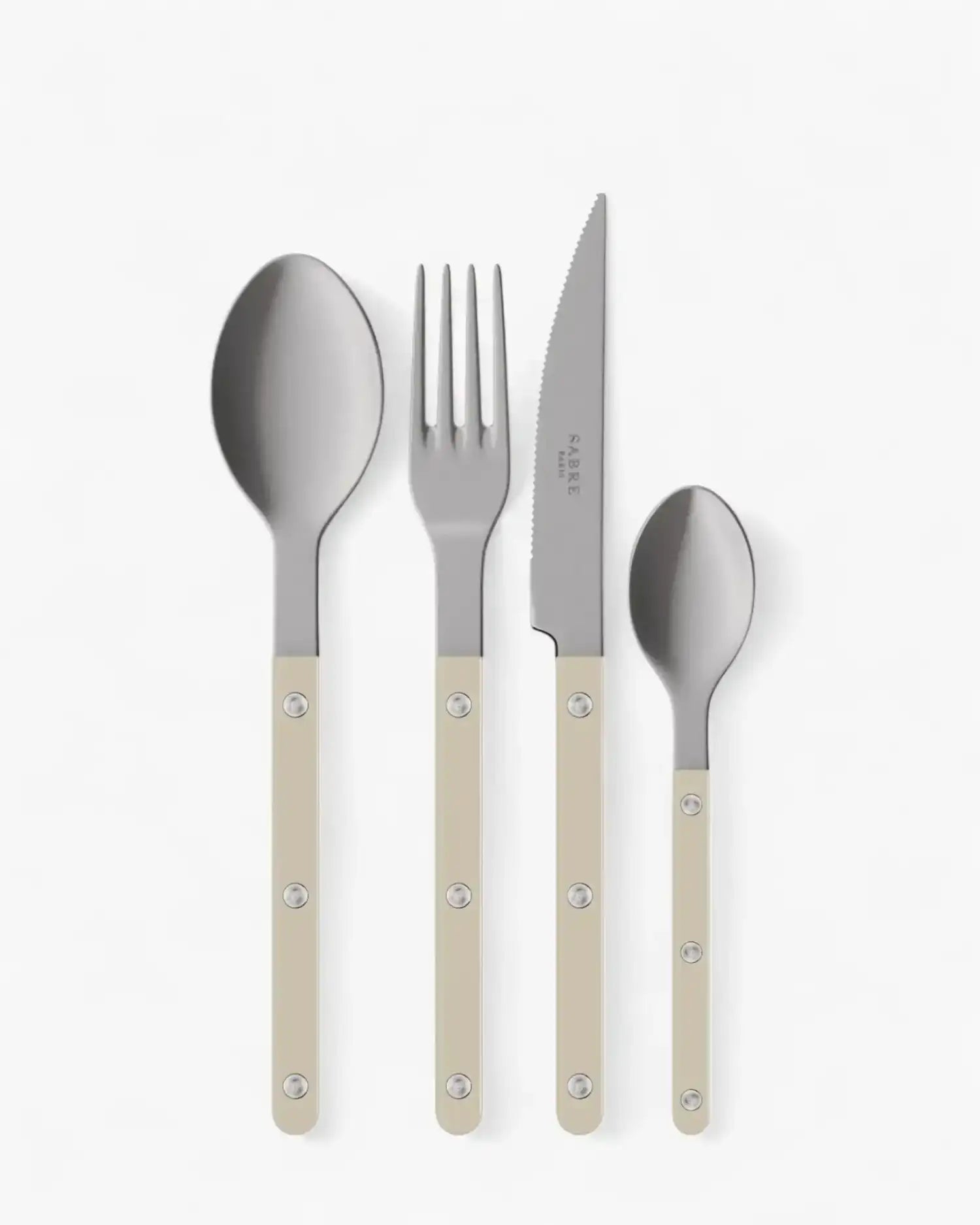 Sabre Paris Bistrot Vintage 24-piece stainless steel cutlery set with nylon handles Sabre Paris Light Kaki - Buy now on ShopDecor - Discover the best products by SABRE PARIS design