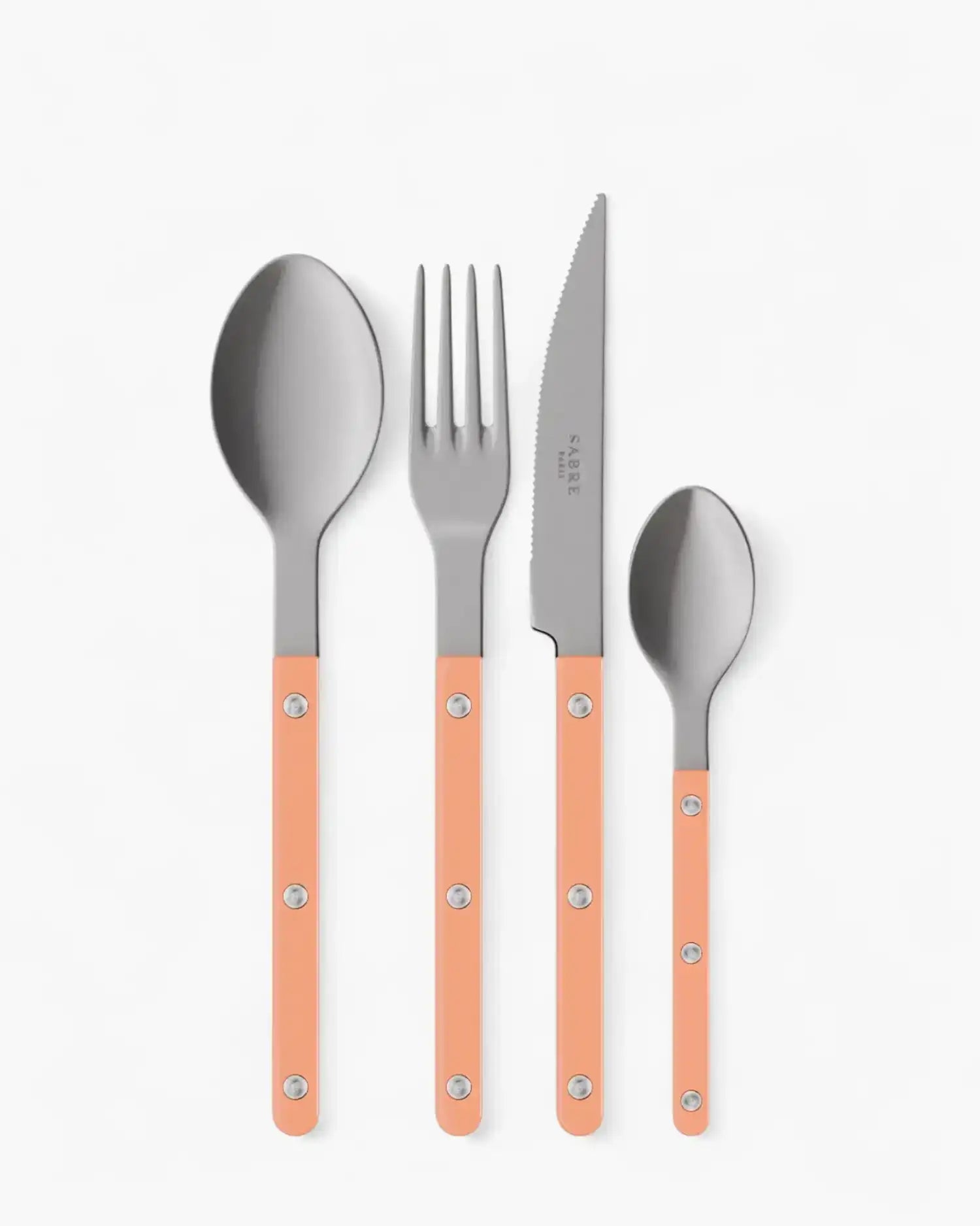 Sabre Paris Bistrot Vintage 24-piece stainless steel cutlery set with nylon handles Sabre Paris Nude Pink - Buy now on ShopDecor - Discover the best products by SABRE PARIS design