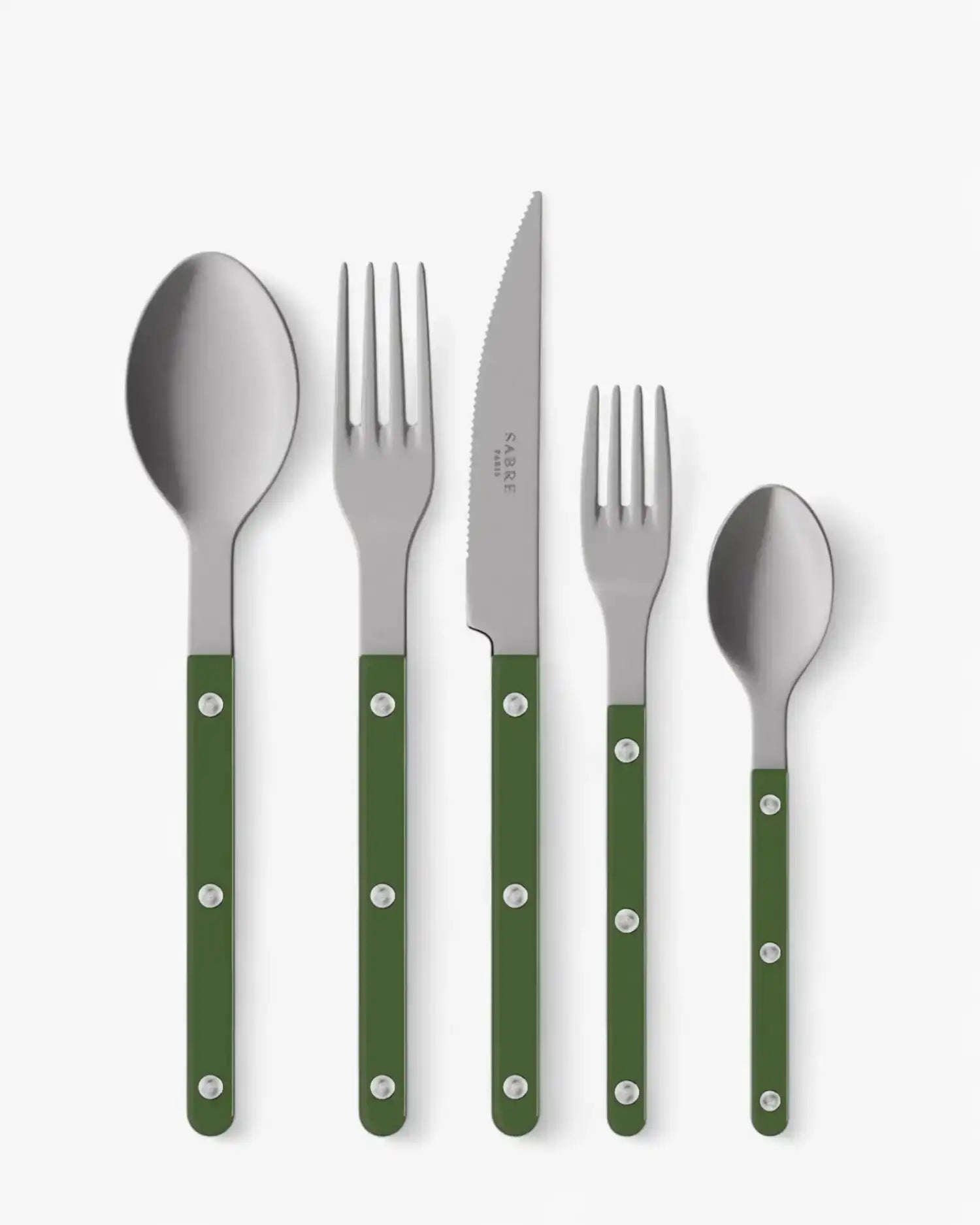 Sabre Paris Bistrot Vintage 5-piece stainless steel cutlery set with nylon handles Sabre Paris Green - Buy now on ShopDecor - Discover the best products by SABRE PARIS design