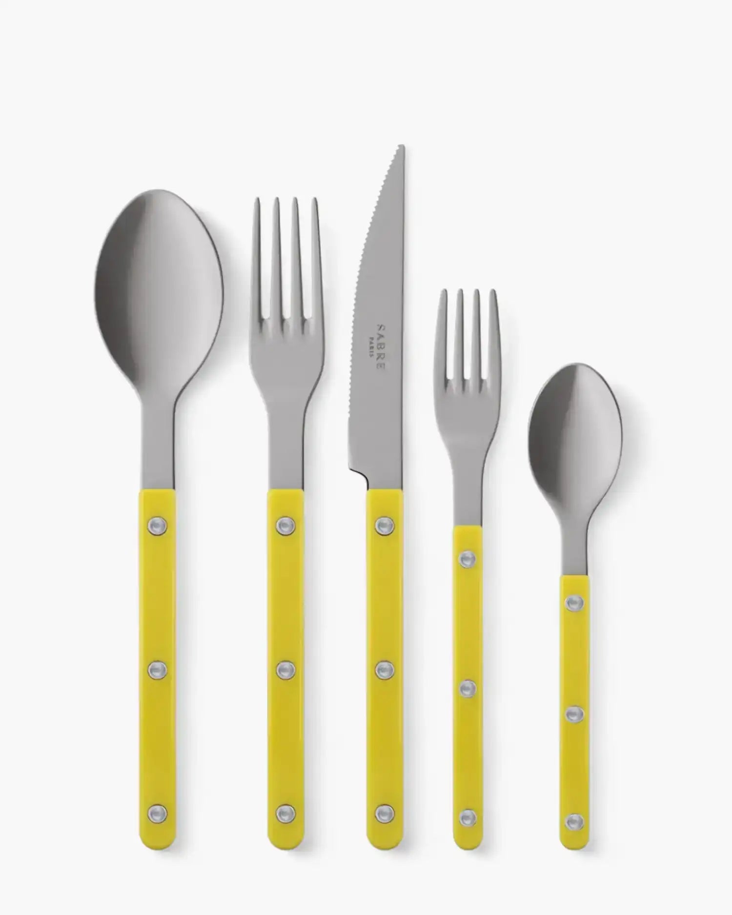 Sabre Paris Bistrot Vintage 5-piece stainless steel cutlery set with nylon handles Sabre Paris Yellow - Buy now on ShopDecor - Discover the best products by SABRE PARIS design