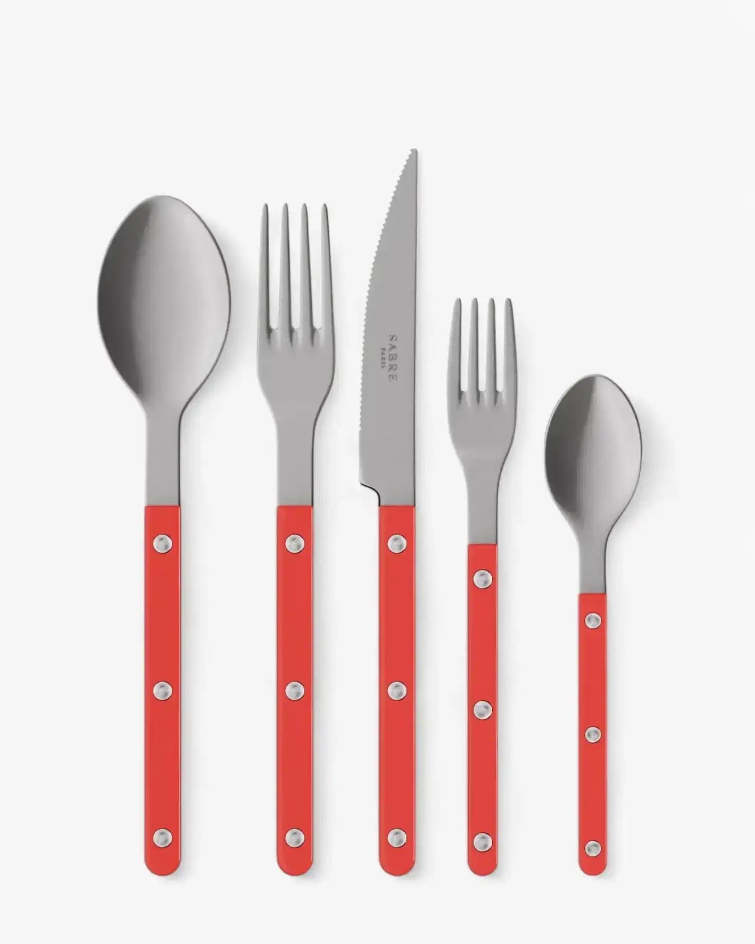 Sabre Paris Bistrot Vintage 5-piece stainless steel cutlery set with nylon handles Sabre Paris Red - Buy now on ShopDecor - Discover the best products by SABRE PARIS design