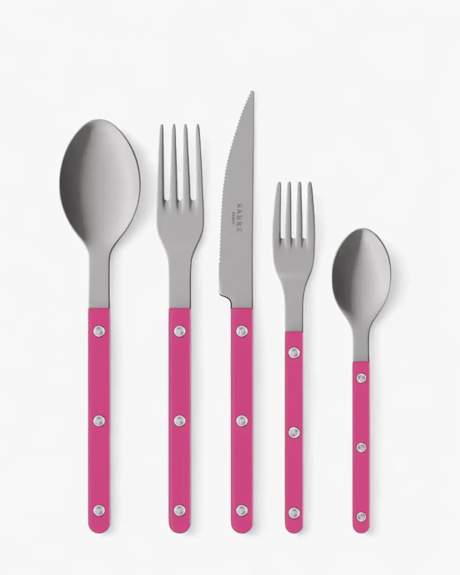Sabre Paris Bistrot Vintage 5-piece stainless steel cutlery set with nylon handles Sabre Paris Raspberry - Buy now on ShopDecor - Discover the best products by SABRE PARIS design