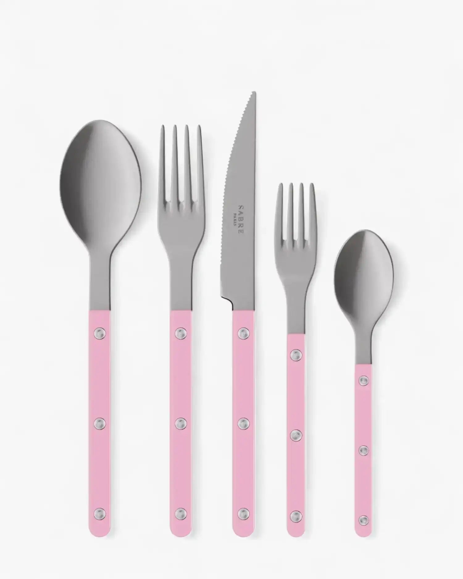 Sabre Paris Bistrot Vintage 5-piece stainless steel cutlery set with nylon handles Sabre Paris Pink - Buy now on ShopDecor - Discover the best products by SABRE PARIS design