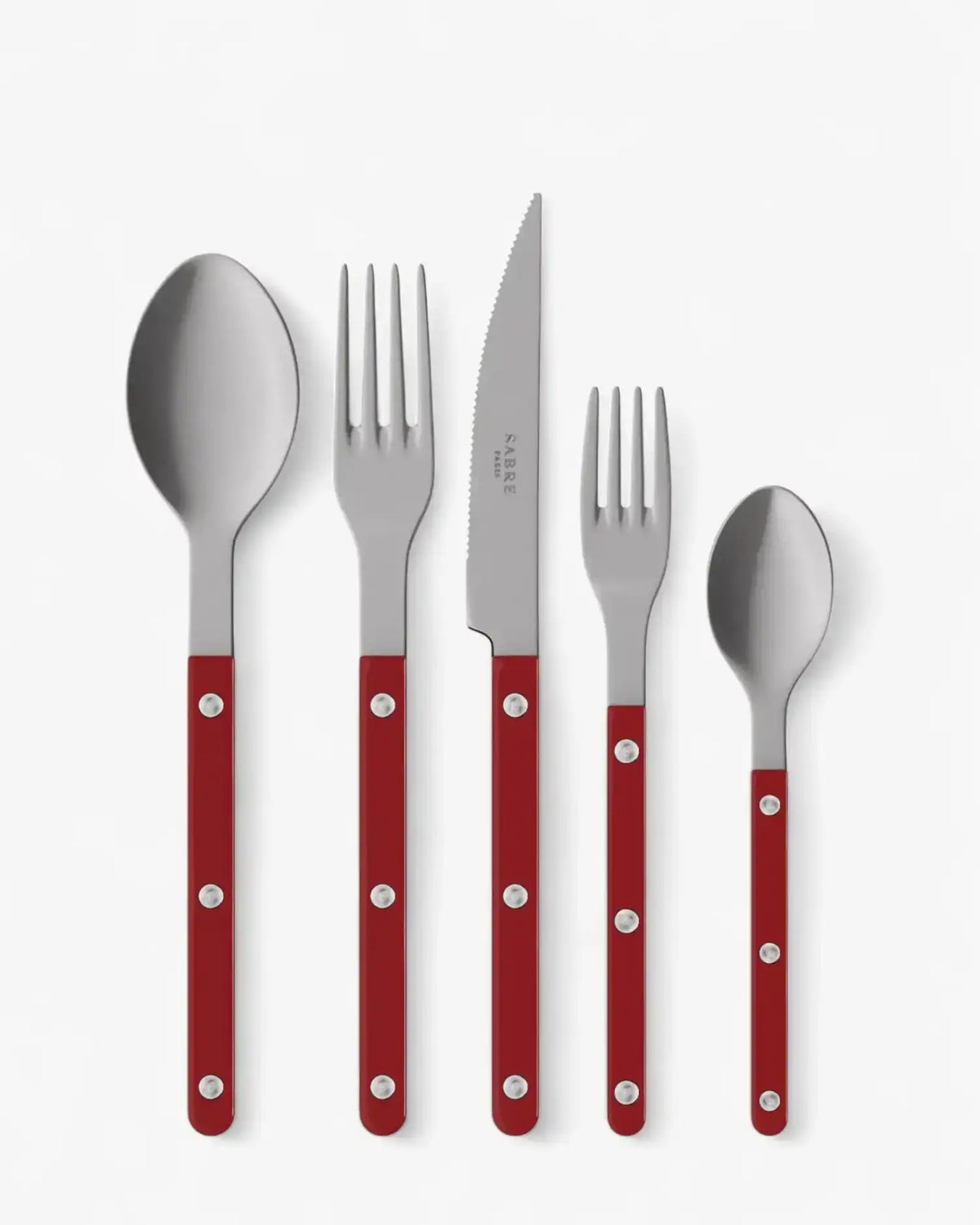 Sabre Paris Bistrot Vintage 5-piece stainless steel cutlery set with nylon handles Sabre Paris Burgundy - Buy now on ShopDecor - Discover the best products by SABRE PARIS design