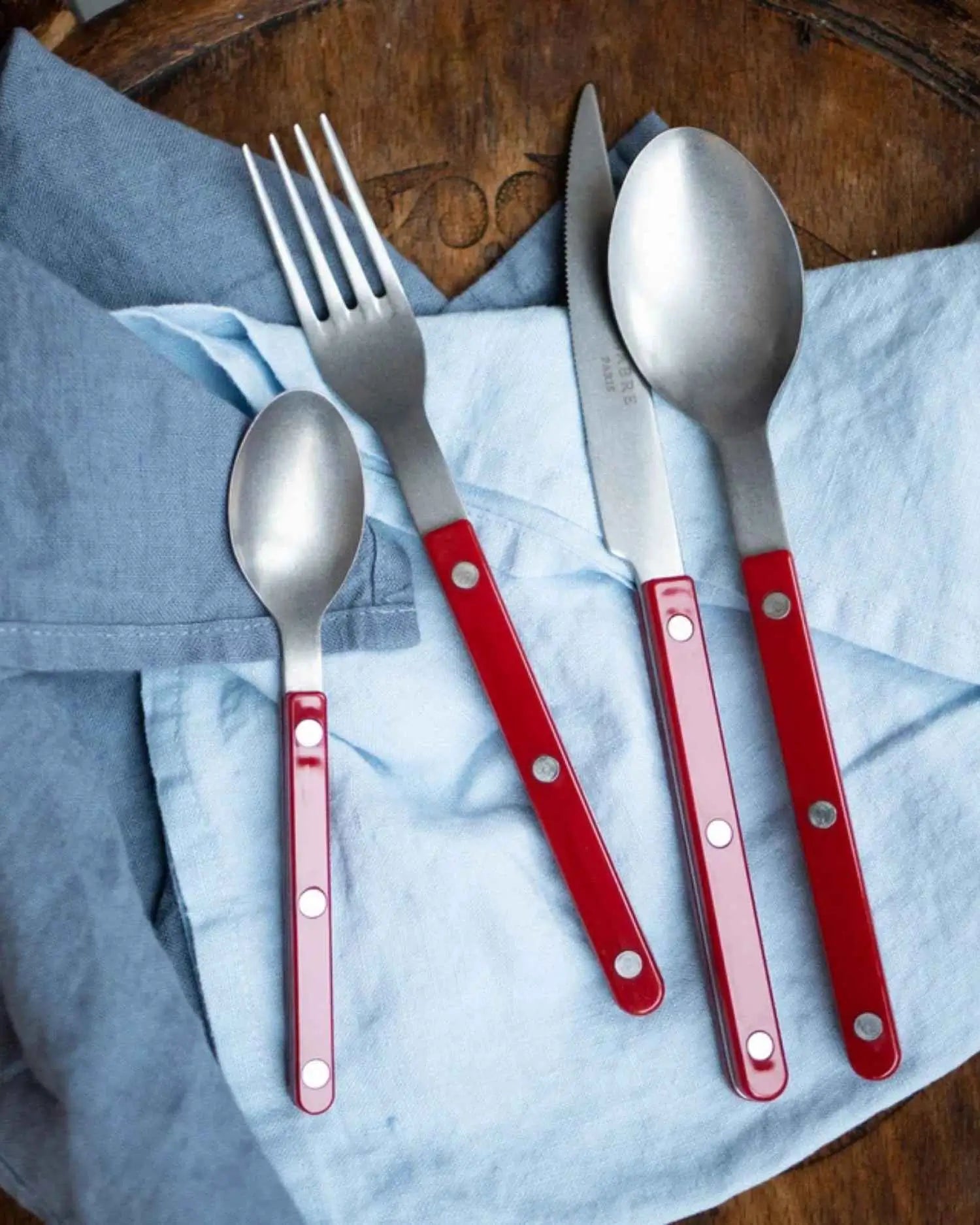 Sabre Paris Bistrot Vintage 5-piece stainless steel cutlery set with nylon handles - Buy now on ShopDecor - Discover the best products by SABRE PARIS design