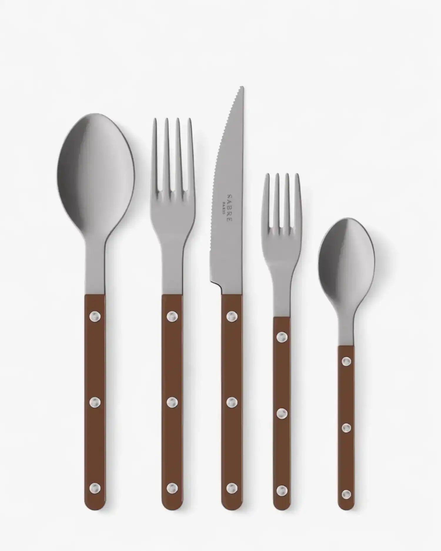 Sabre Paris Bistrot Vintage 5-piece stainless steel cutlery set with nylon handles Sabre Paris Chocolate - Buy now on ShopDecor - Discover the best products by SABRE PARIS design