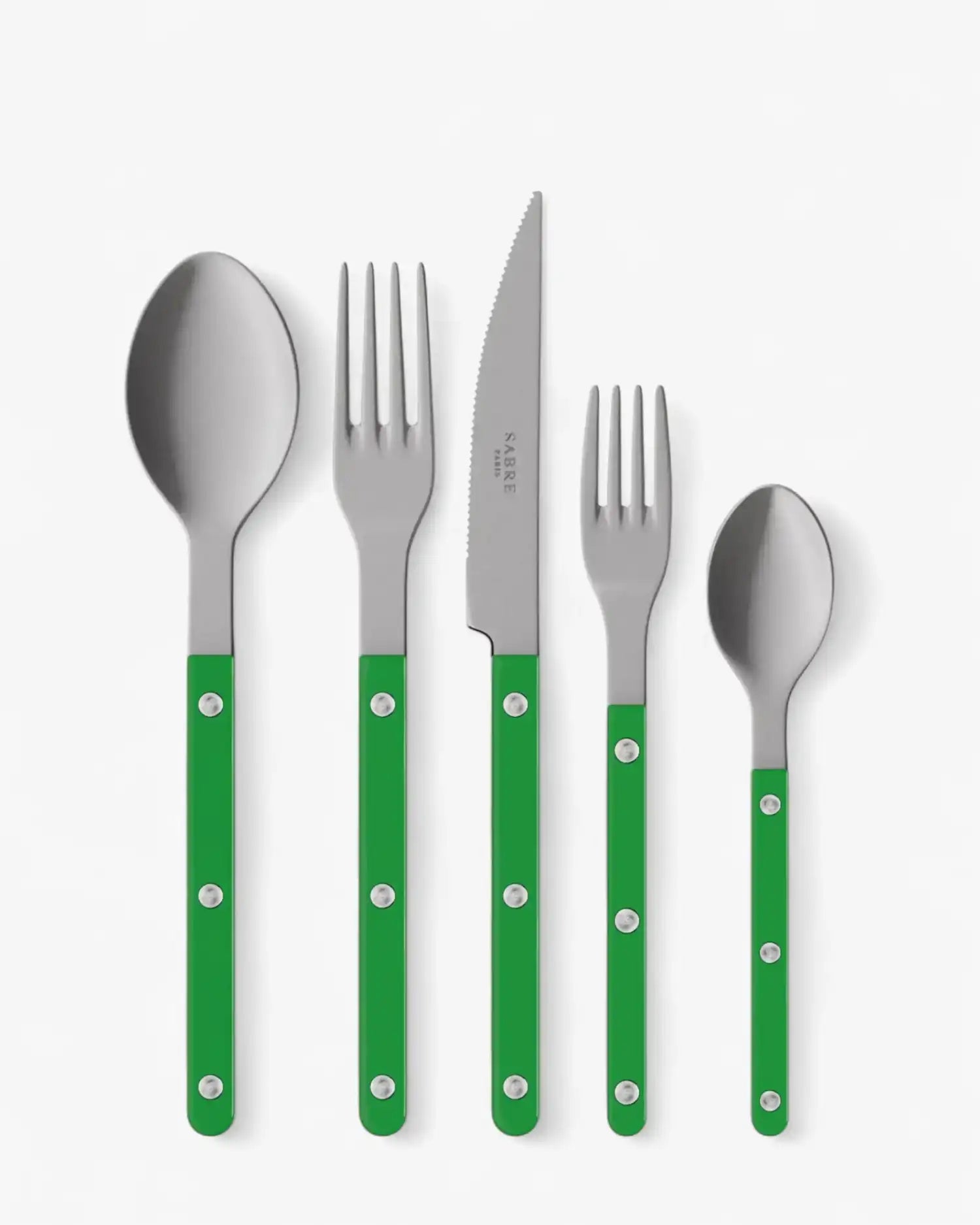 Sabre Paris Bistrot Vintage 5-piece stainless steel cutlery set with nylon handles Sabre Paris Garden Green - Buy now on ShopDecor - Discover the best products by SABRE PARIS design