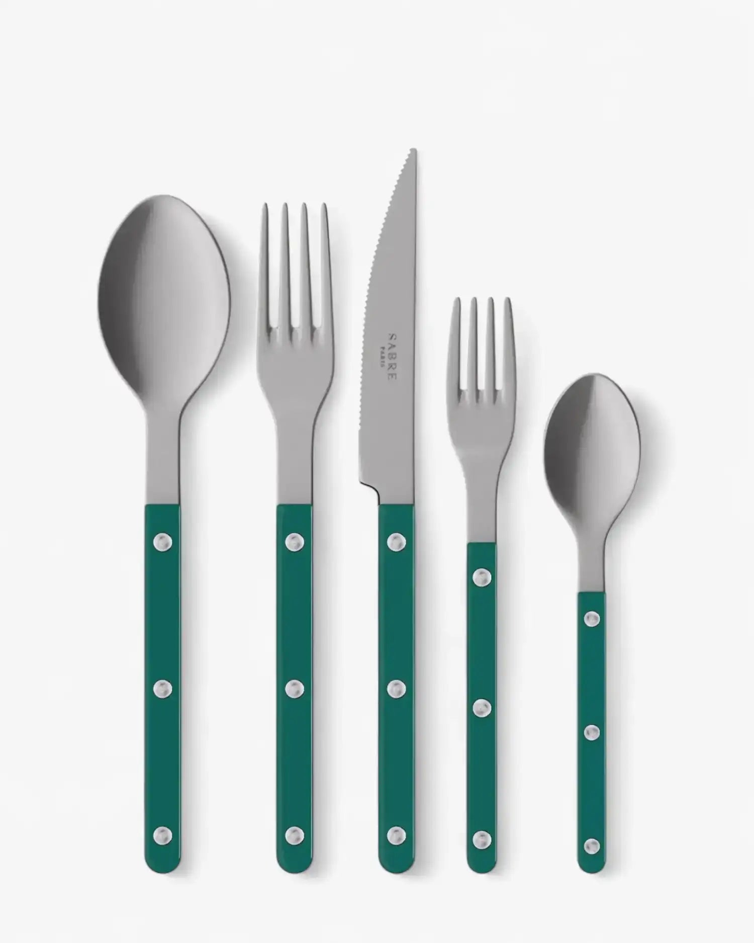 Sabre Paris Bistrot Vintage 5-piece stainless steel cutlery set with nylon handles Sabre Paris Aquamarine - Buy now on ShopDecor - Discover the best products by SABRE PARIS design
