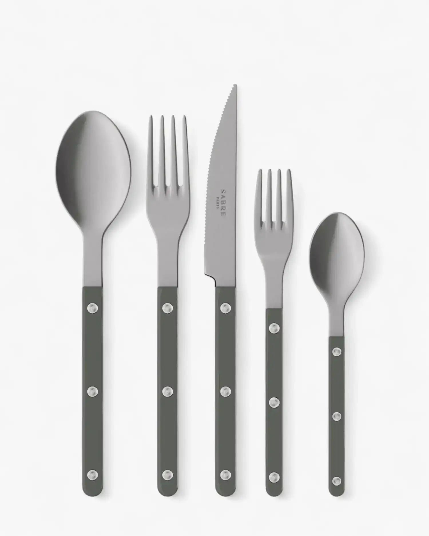 Sabre Paris Bistrot Vintage 5-piece stainless steel cutlery set with nylon handles Sabre Paris Dark Grey - Buy now on ShopDecor - Discover the best products by SABRE PARIS design