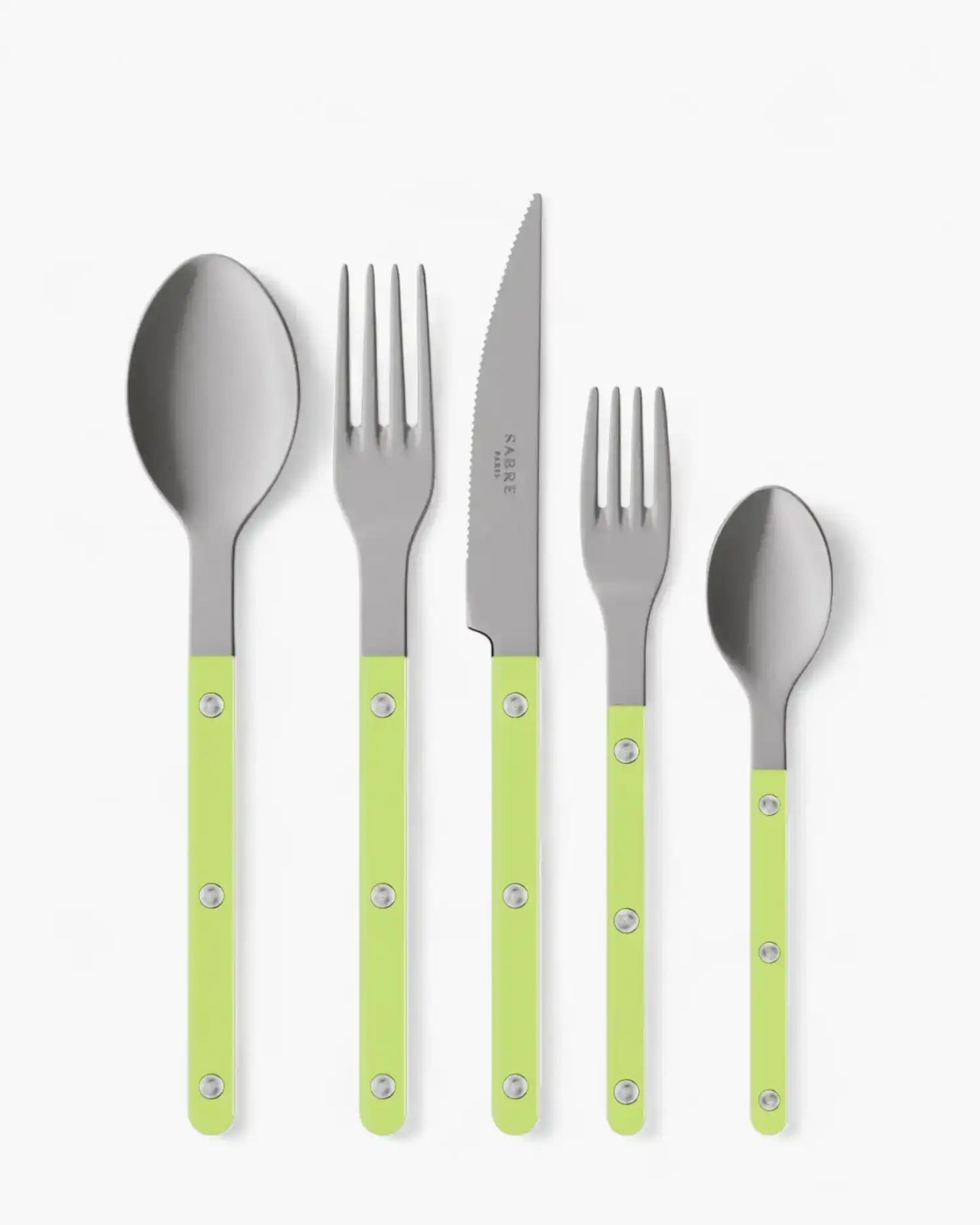 Sabre Paris Bistrot Vintage 5-piece stainless steel cutlery set with nylon handles Sabre Paris Lime - Buy now on ShopDecor - Discover the best products by SABRE PARIS design