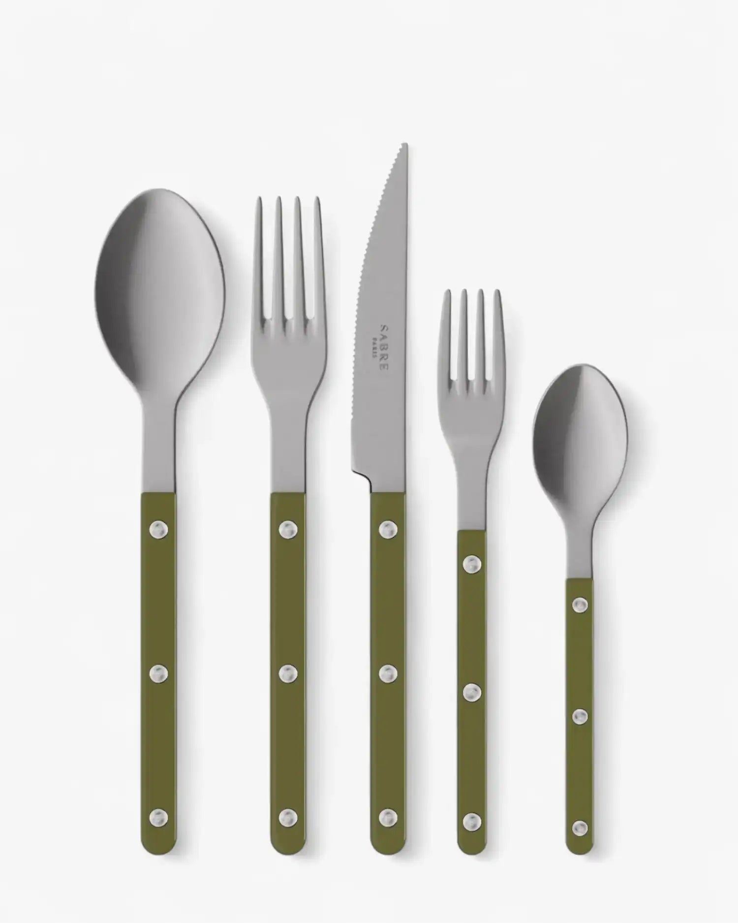Sabre Paris Bistrot Vintage 5-piece stainless steel cutlery set with nylon handles Sabre Paris Green Fern - Buy now on ShopDecor - Discover the best products by SABRE PARIS design