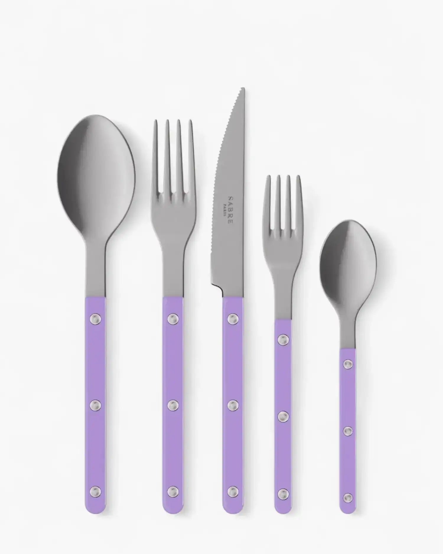 Sabre Paris Bistrot Vintage 5-piece stainless steel cutlery set with nylon handles Sabre Paris Light Purple - Buy now on ShopDecor - Discover the best products by SABRE PARIS design