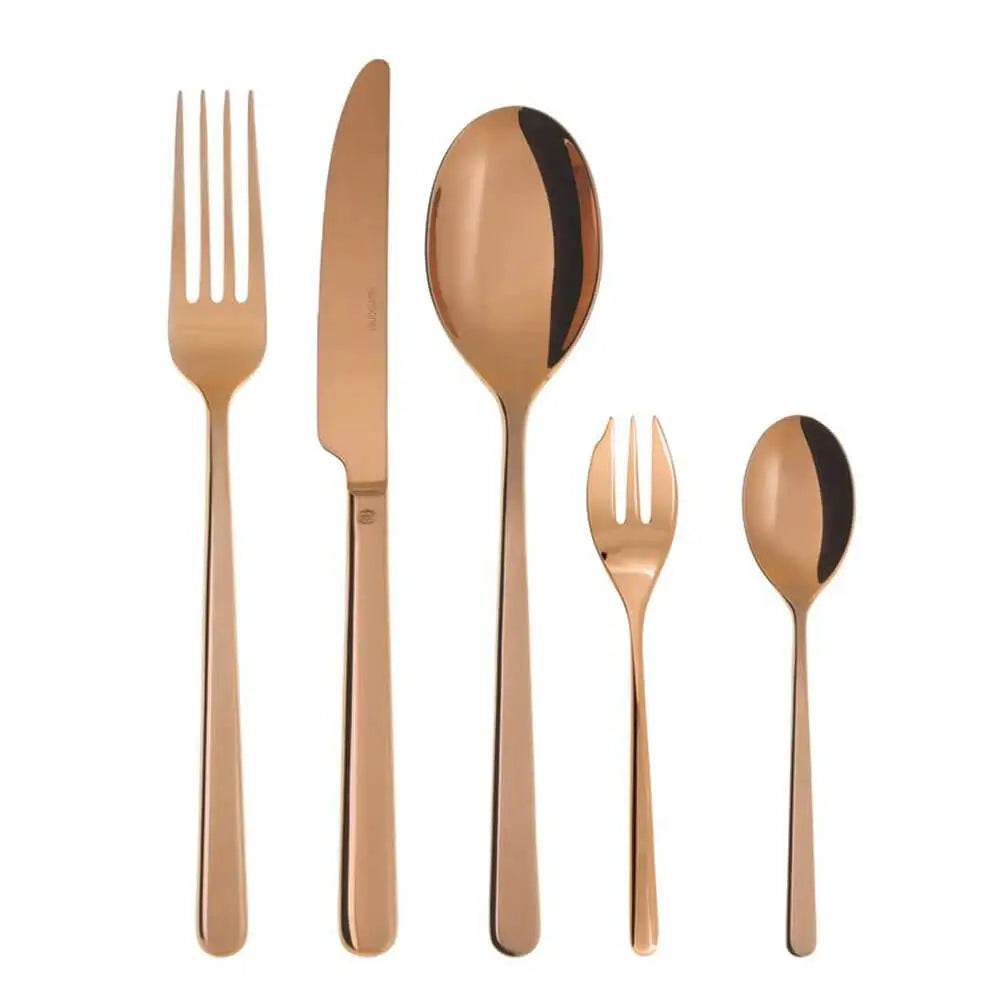 Sambonet Linear cutlery set Sambonet Mirror PVD Copper Set 30 - Buy now on ShopDecor - Discover the best products by SAMBONET design
